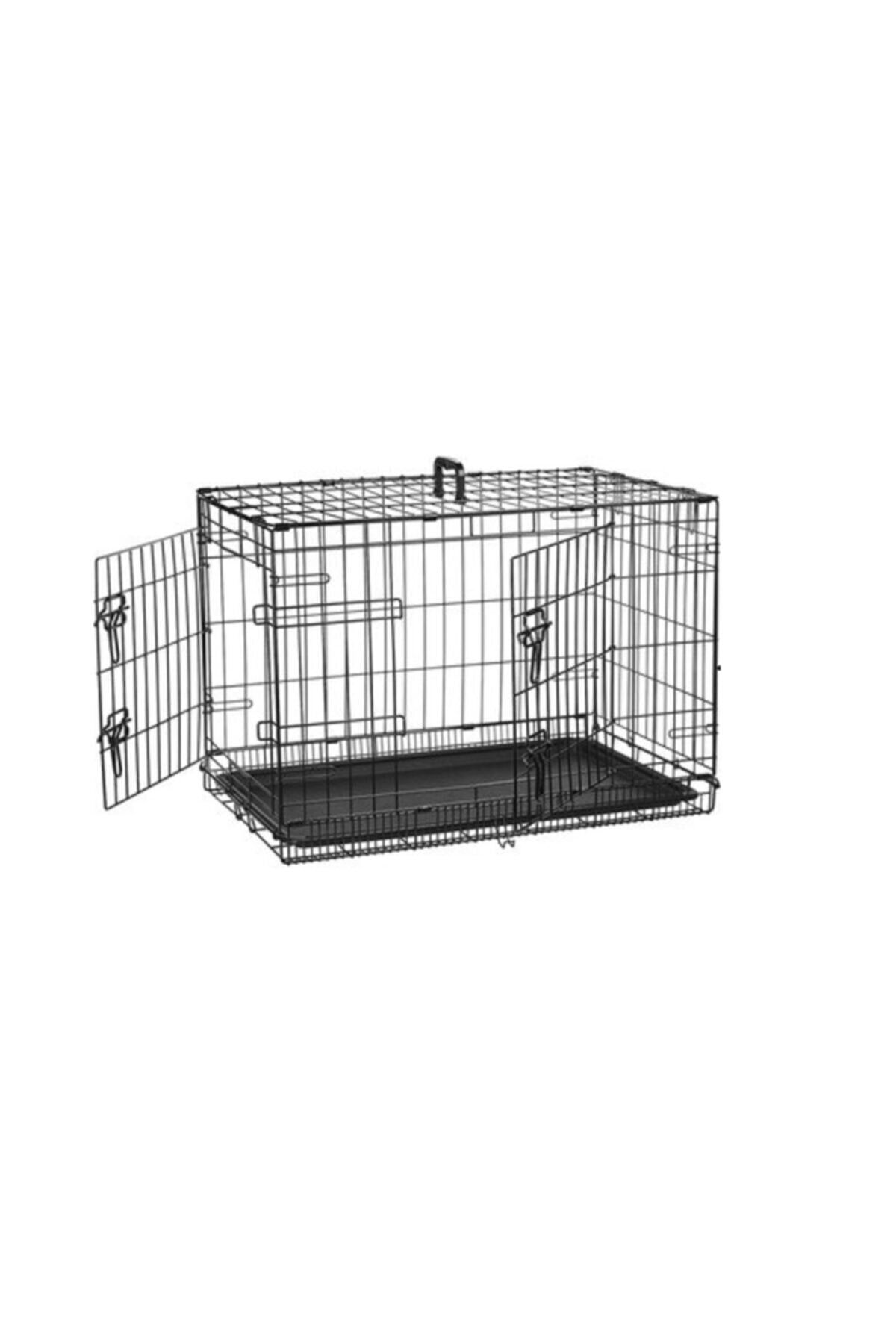 Genel Markalar Cage Iki Kapılı Katlanabilir Metal Köpek Kafesi 91x61x67 Cm
