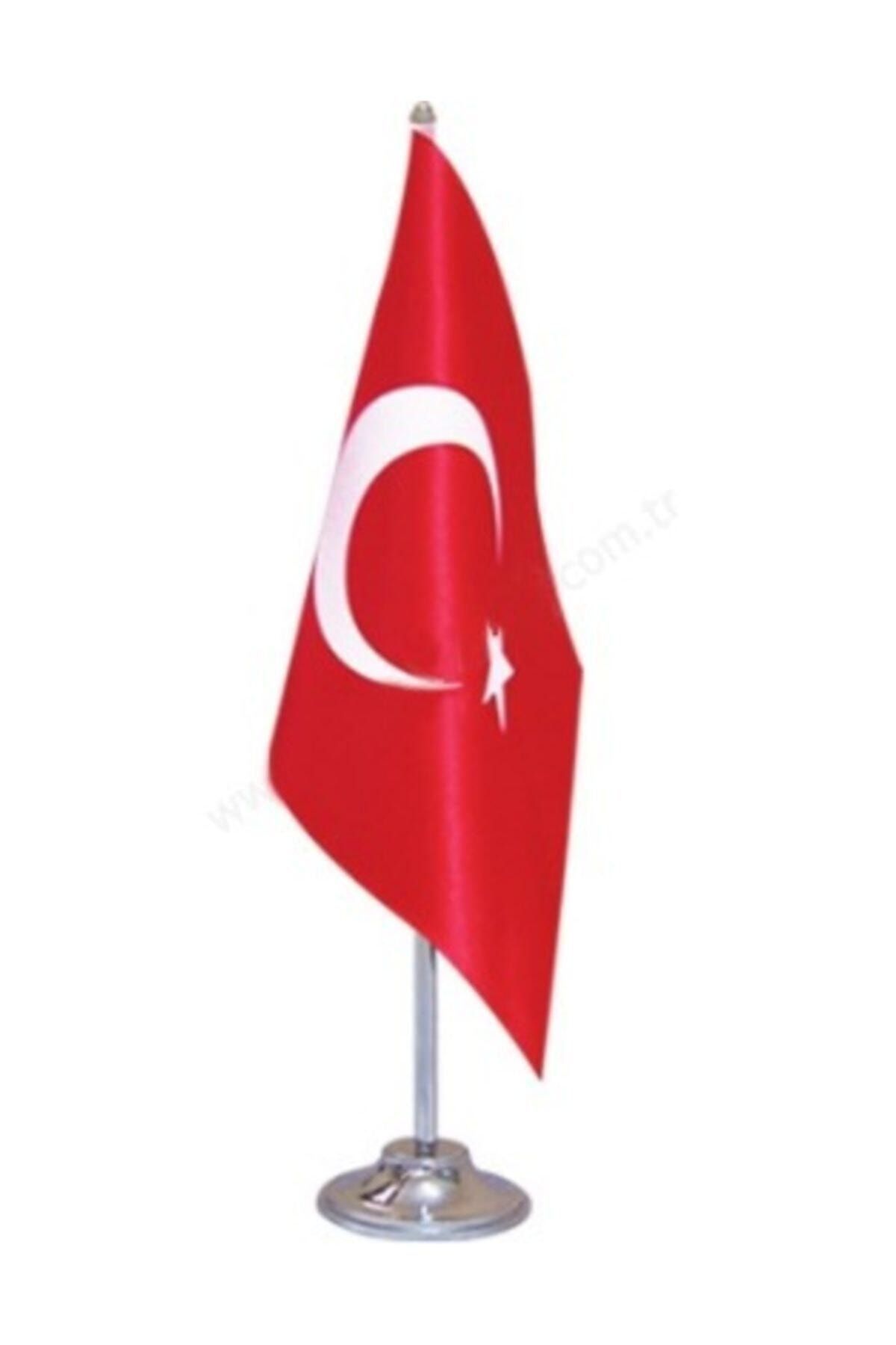 Vatan Bayrak Masa Üstü Türk Bayrağı Direği Ile Birlikte - Tekli