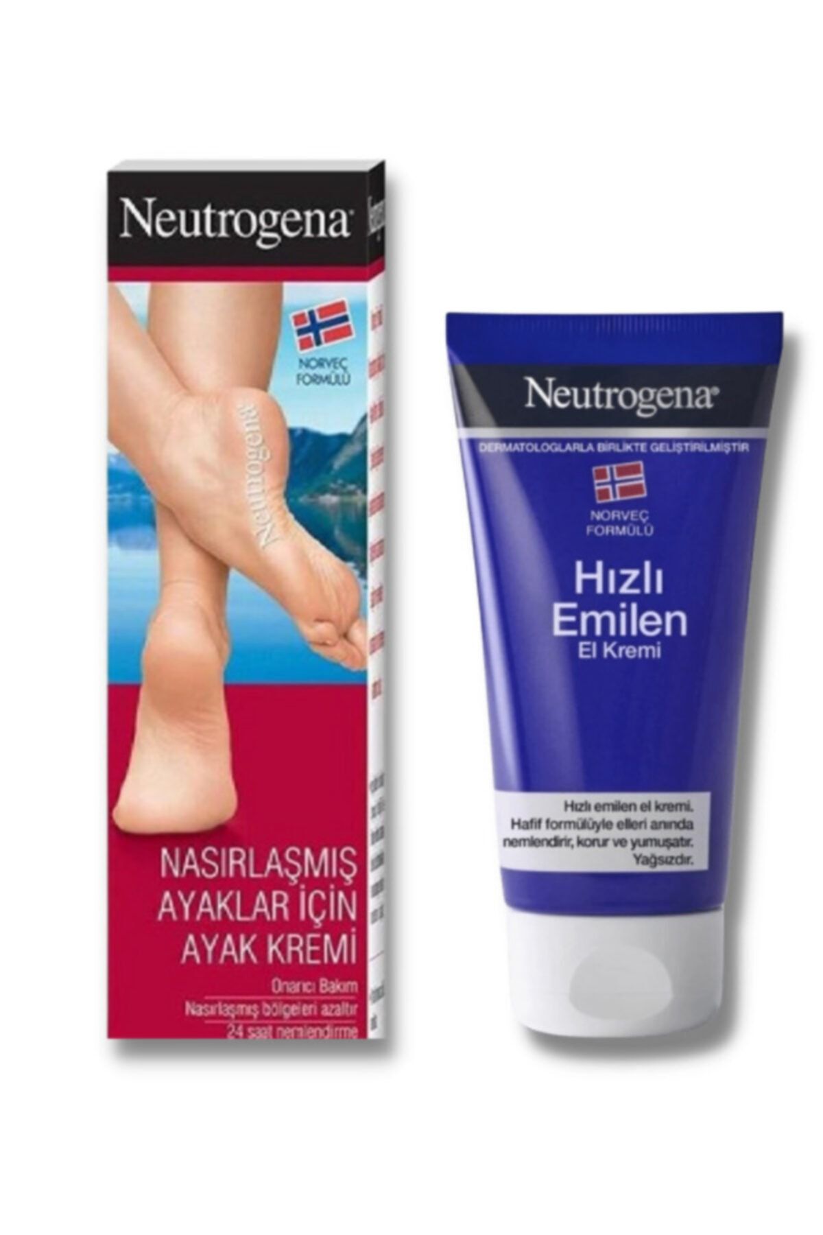 Neutrogena Norveç Formülü Nasırlaşmış Ayaklar Için Ayak Kremi 50 Ml + Norveç Formül Hızlı Emilen El Kremi 75 Ml