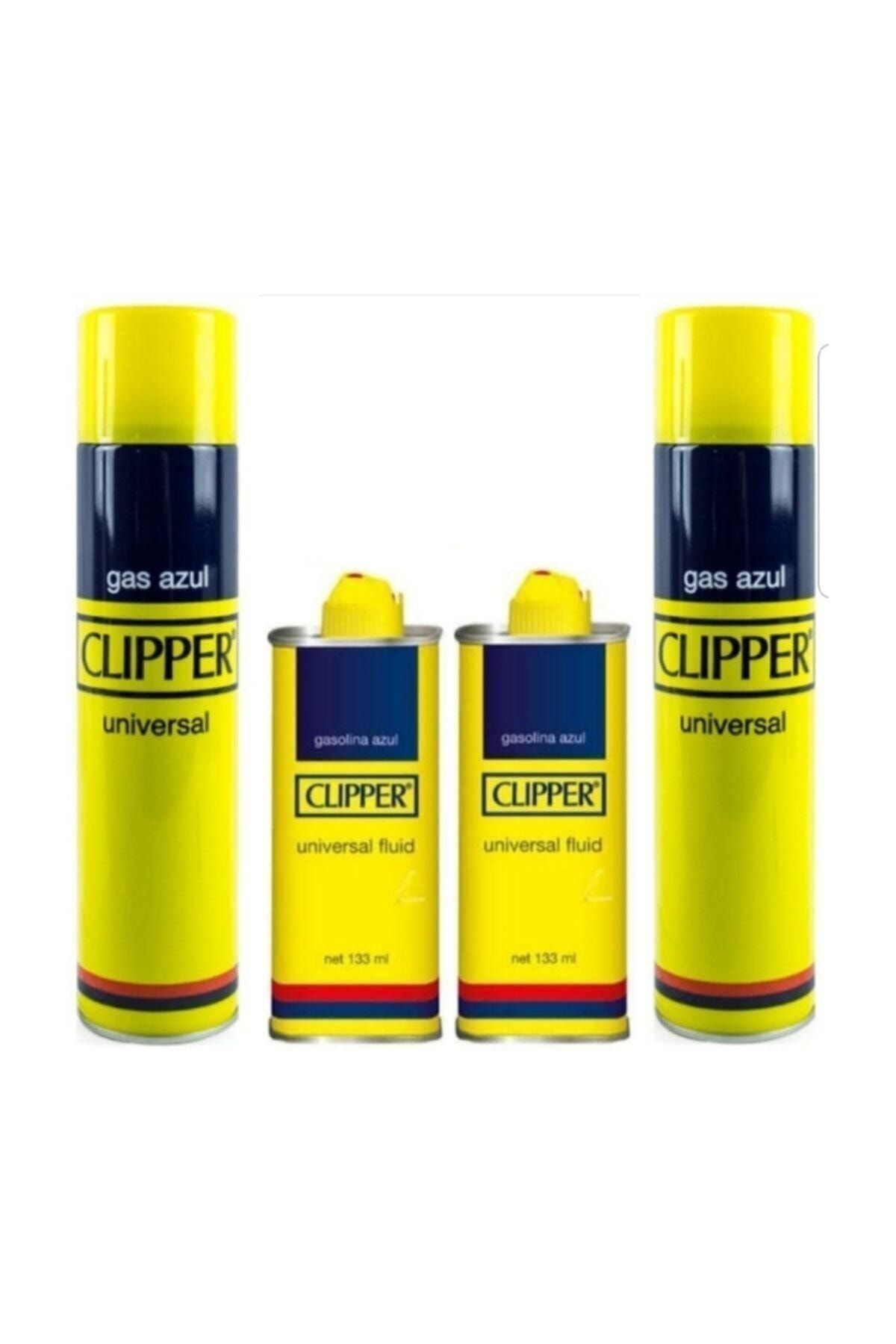 Clipper (Zippo) Çakmak Benzini 133ml 2 Adet + Çakmak Gazı 250ml 2 Adet