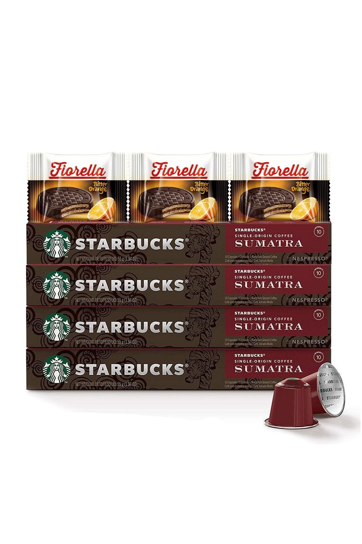 Starbucks 4 Adet 10'lu Sumatra Kapsül Kahve Seti + Fiorella 3x