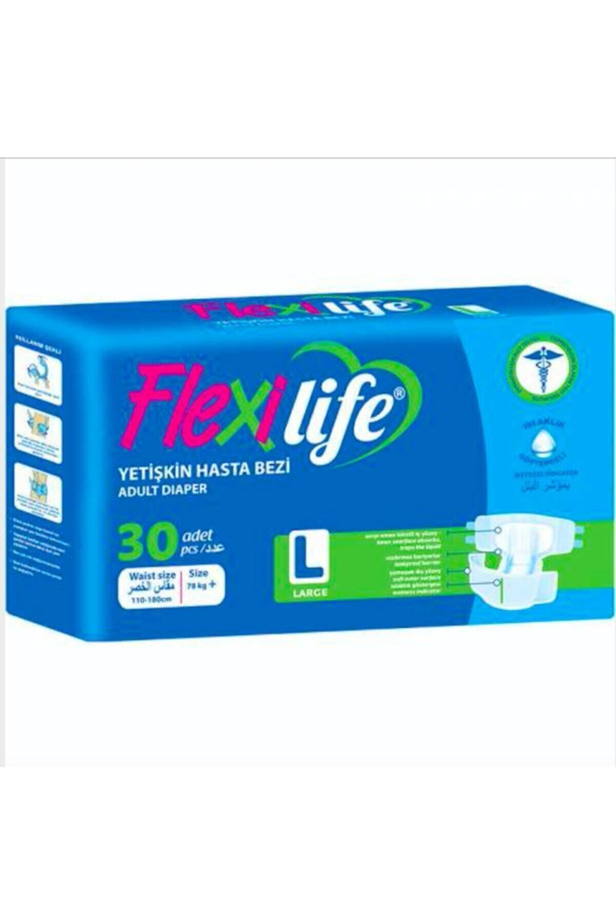 Flexi Life Hasta Alt Bezi Yetişkin Flexilife Mavi Beyaz (bağlama) (30 Adet) Large