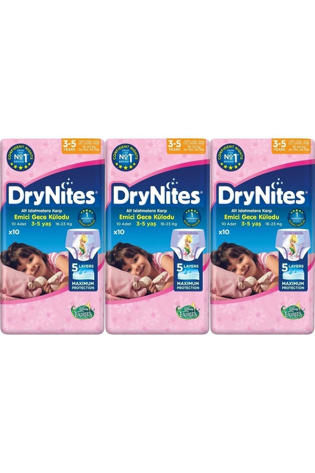 DryNites Emici Külot Kız 3-5 Yaş (16-23kg) 30 Adet Ekonomik Pk (3 Lü Set)