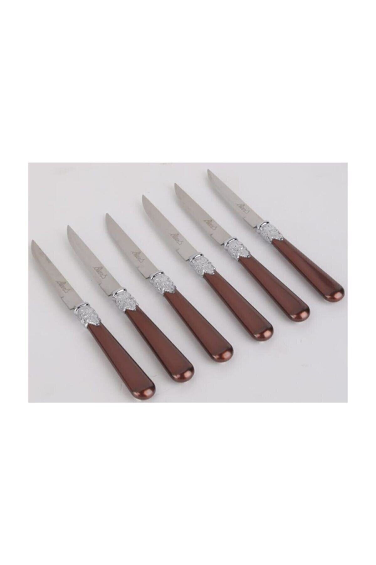 Biev Sedefli Kahverengi Melam&çelik 6 Lı Tatlı Bıçağı Sgr1503 - 6