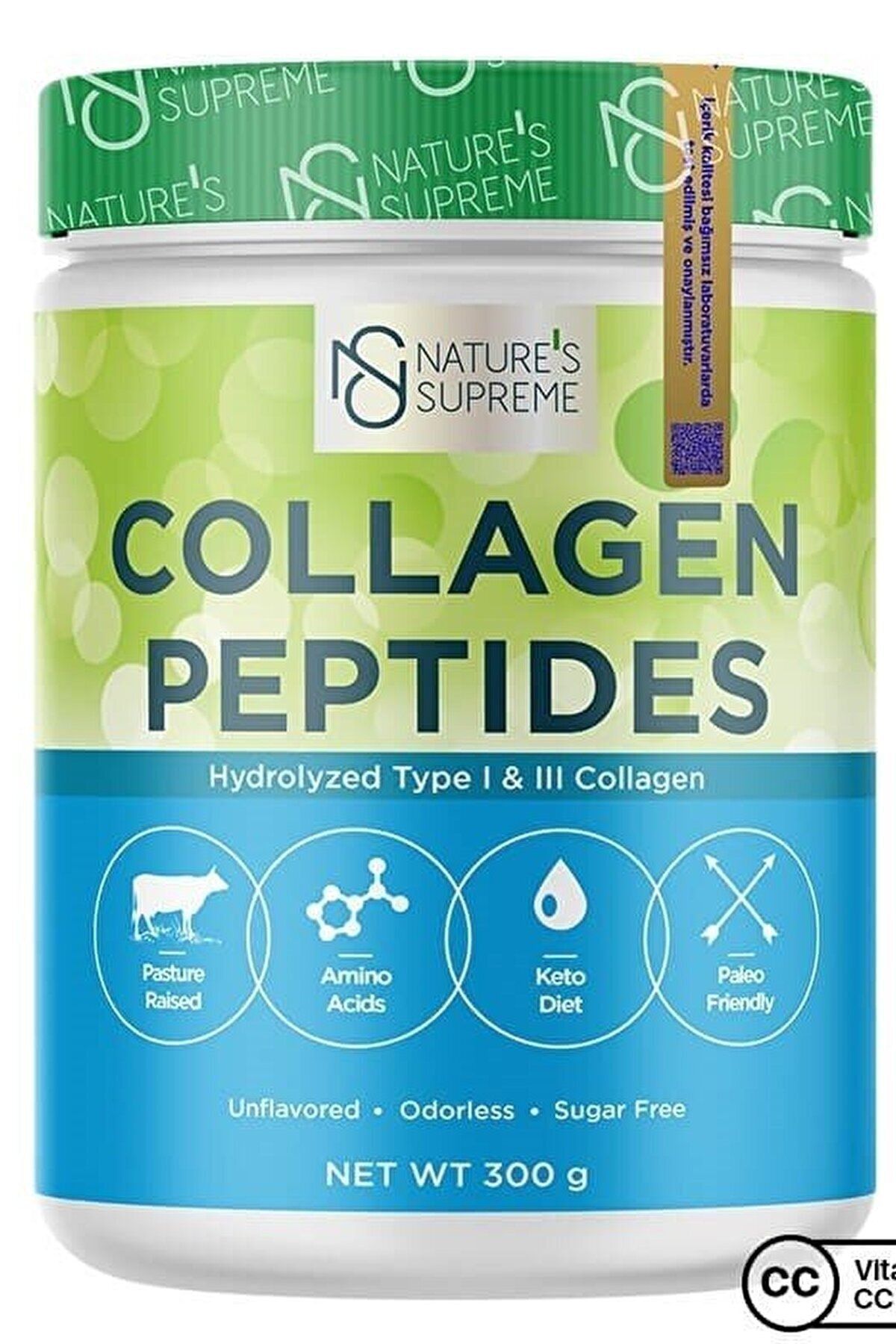 Natures Supreme Collagen Peptides Powder 300 gr Aromasız