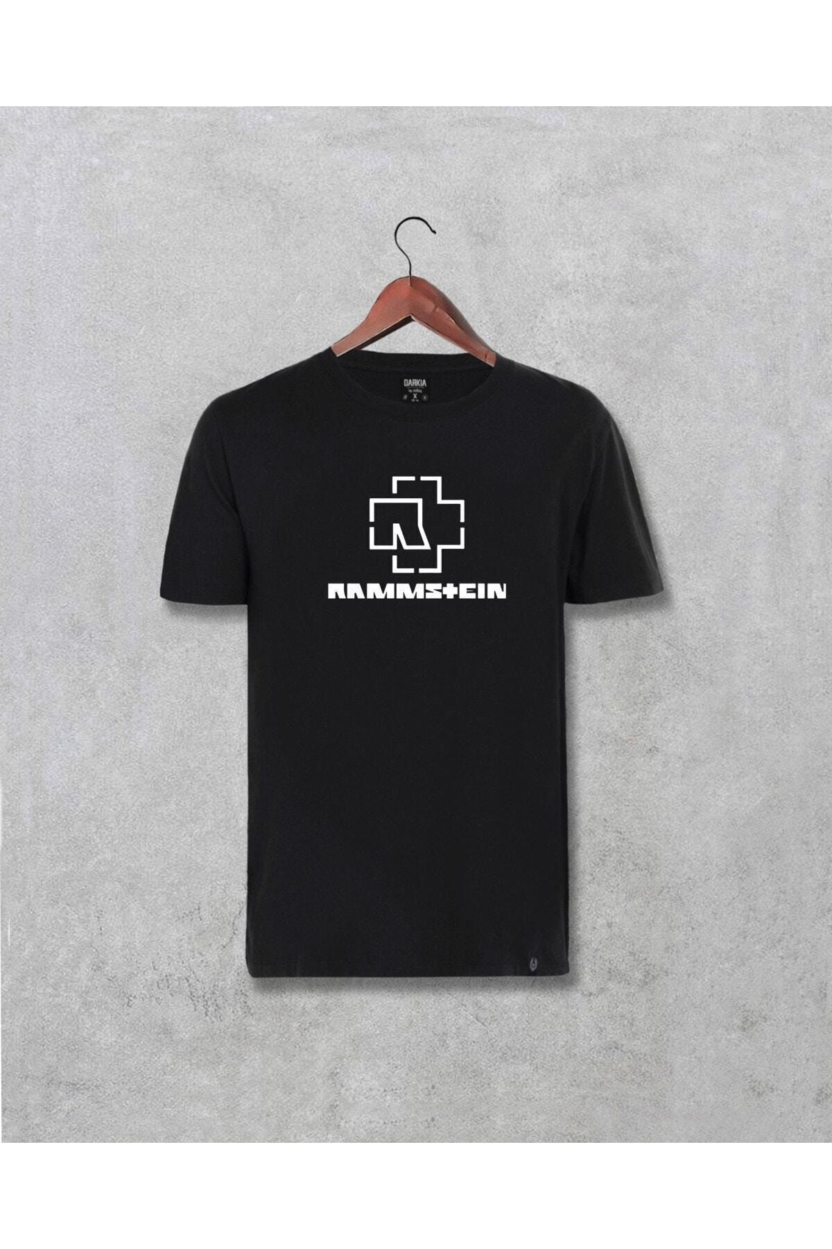 Darkia Unisex Siyah Rammstein Logo Baskılı T-Shirt