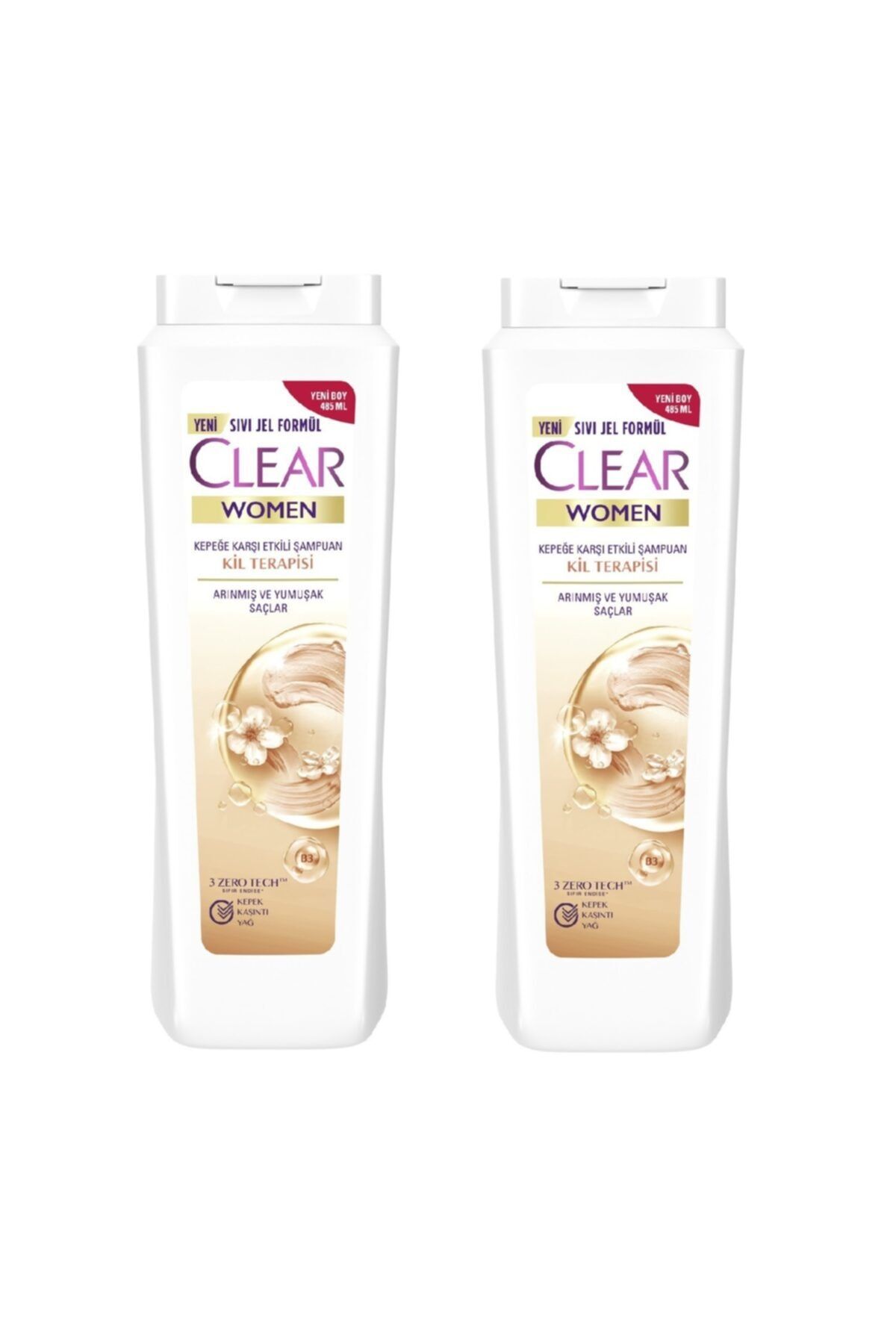 Clear Women Kepeğe Karşı Etkili Kil Terapisi Arınmış Ve Yumuşak Saçlar Şampuan 485ml 2'li