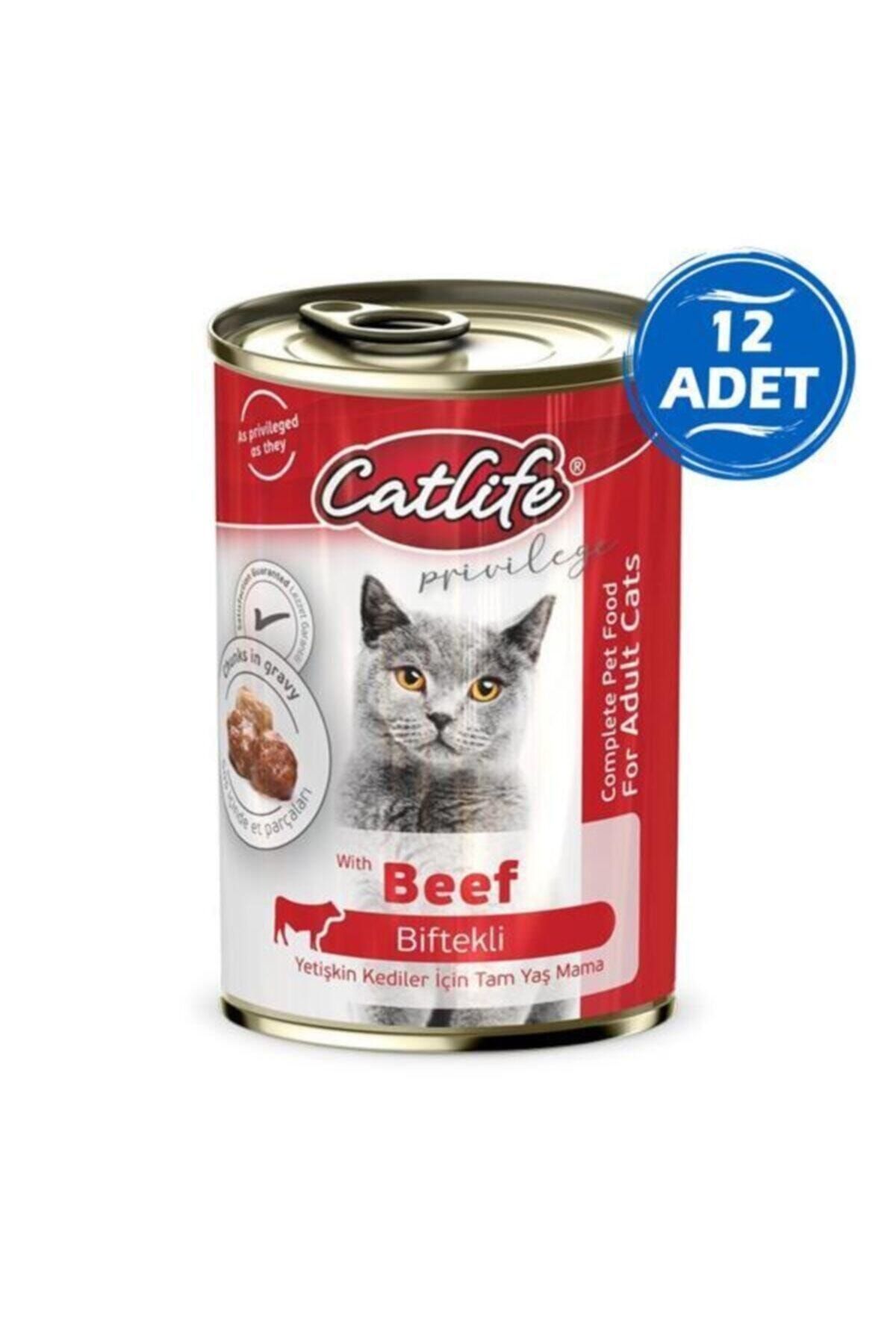 Doglife Catlife Biftekli Yetişkin Kedi Konservesi 400gr 12 Adet