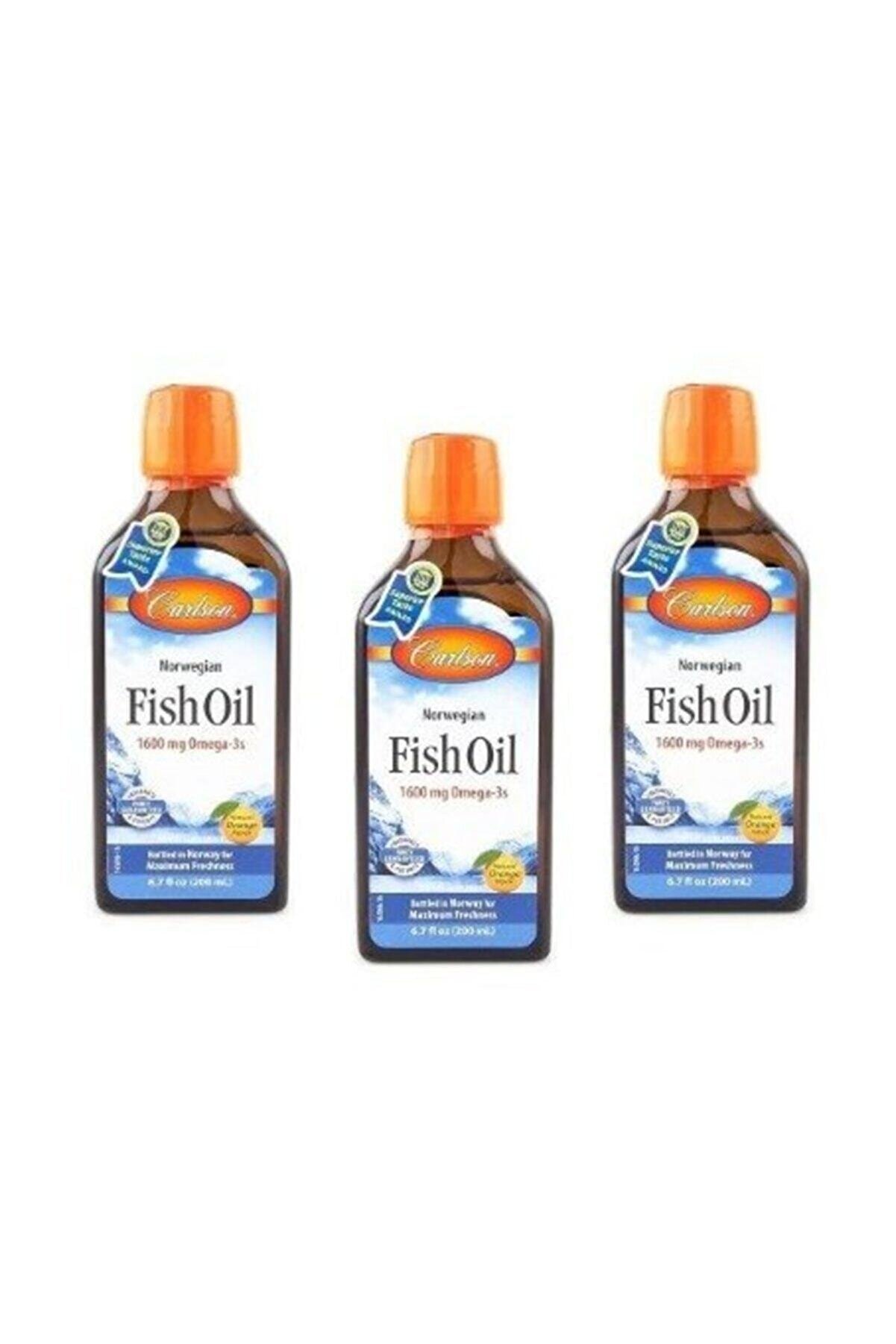 Carlson Fish Oil Omega 3 Balık Yağı Şurubu Portakal - 3 Adet Skt:05/2024