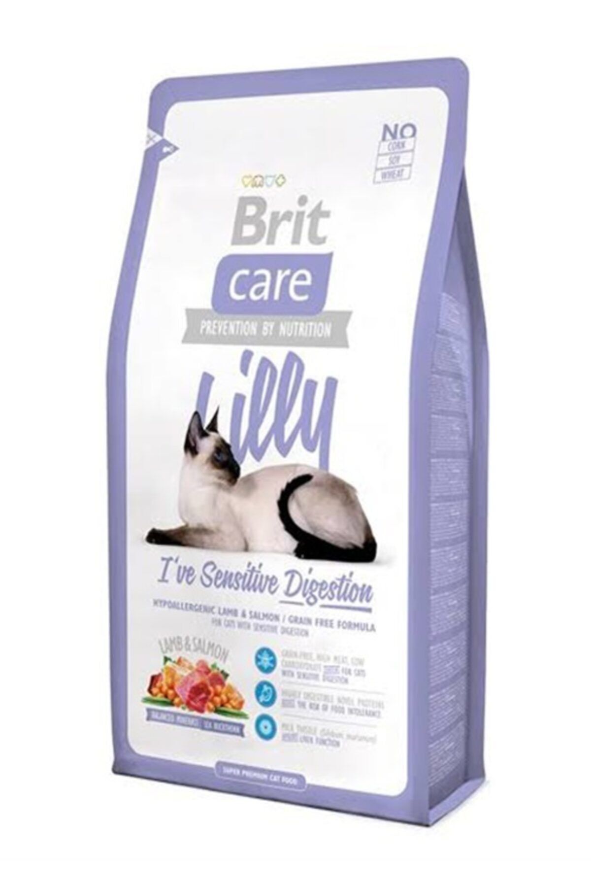 Brit Care Lilly I've Sensitive Digestion Kuzulu & Somonlu Hassas Yetişkin Kedi Maması 7 Kg