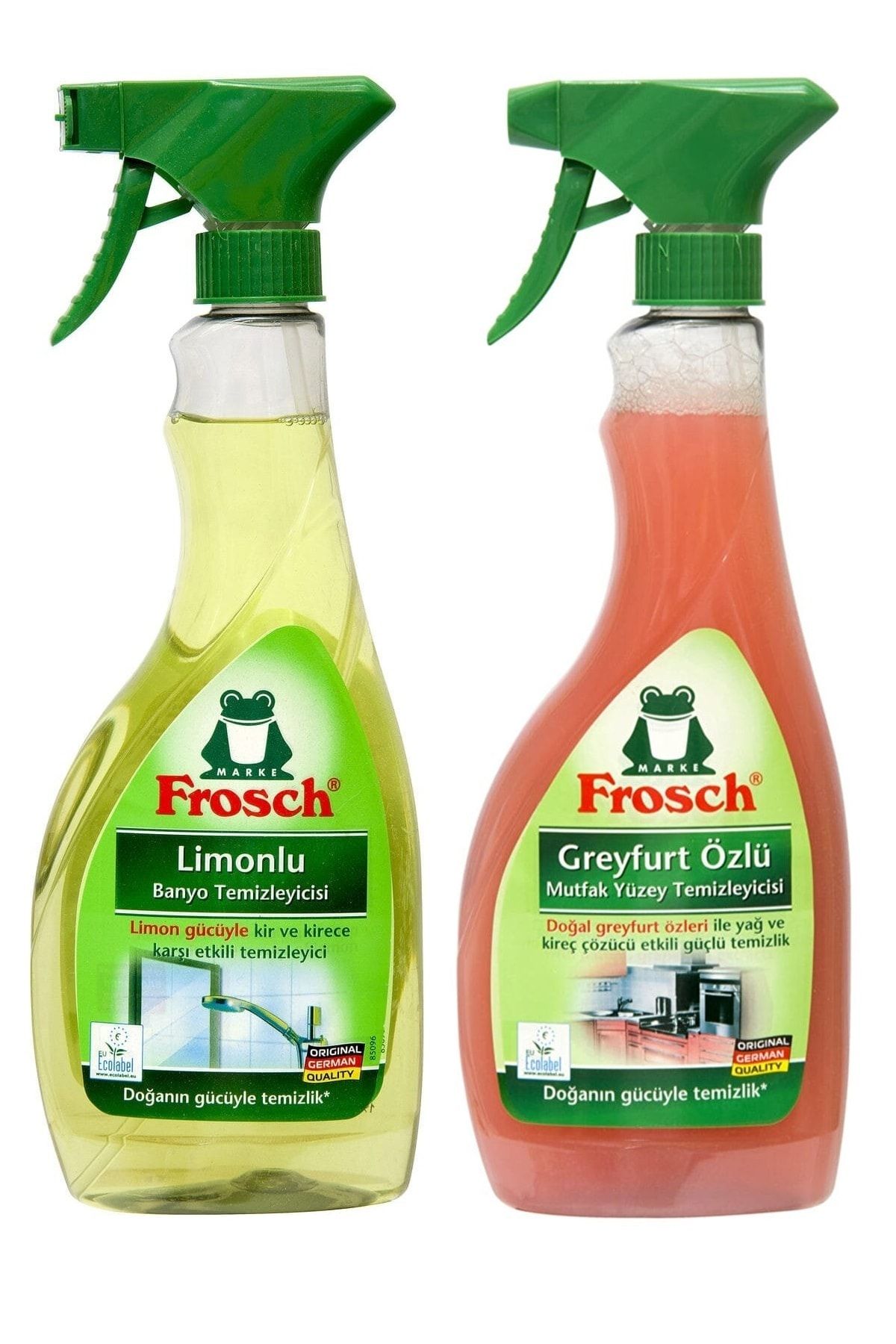 Frosch Greyfurt Özlü Mutfak Yüzey Temizleyici 500 ml Ve Limonlu Banyo Temizleyici 500 ml