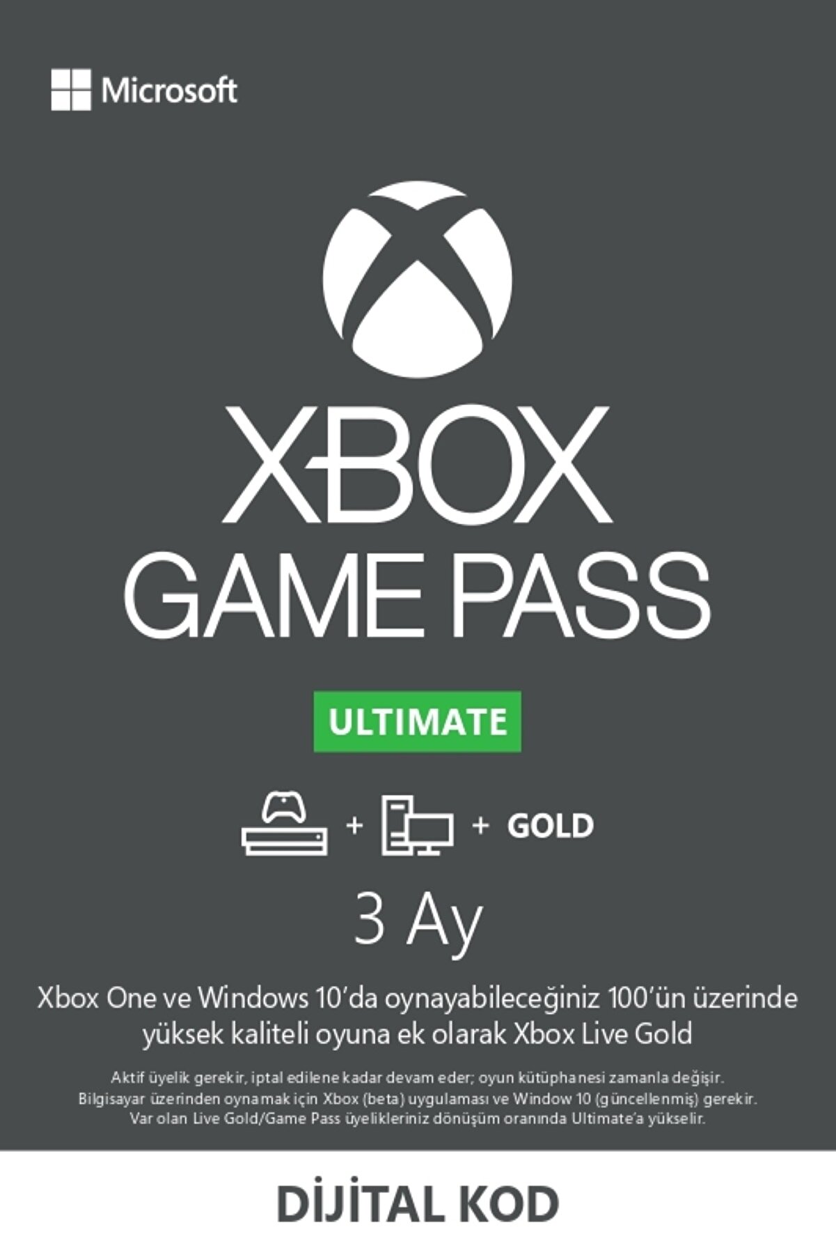 Microsoft Xbox Game Pass Ultimate - 3 Ay
