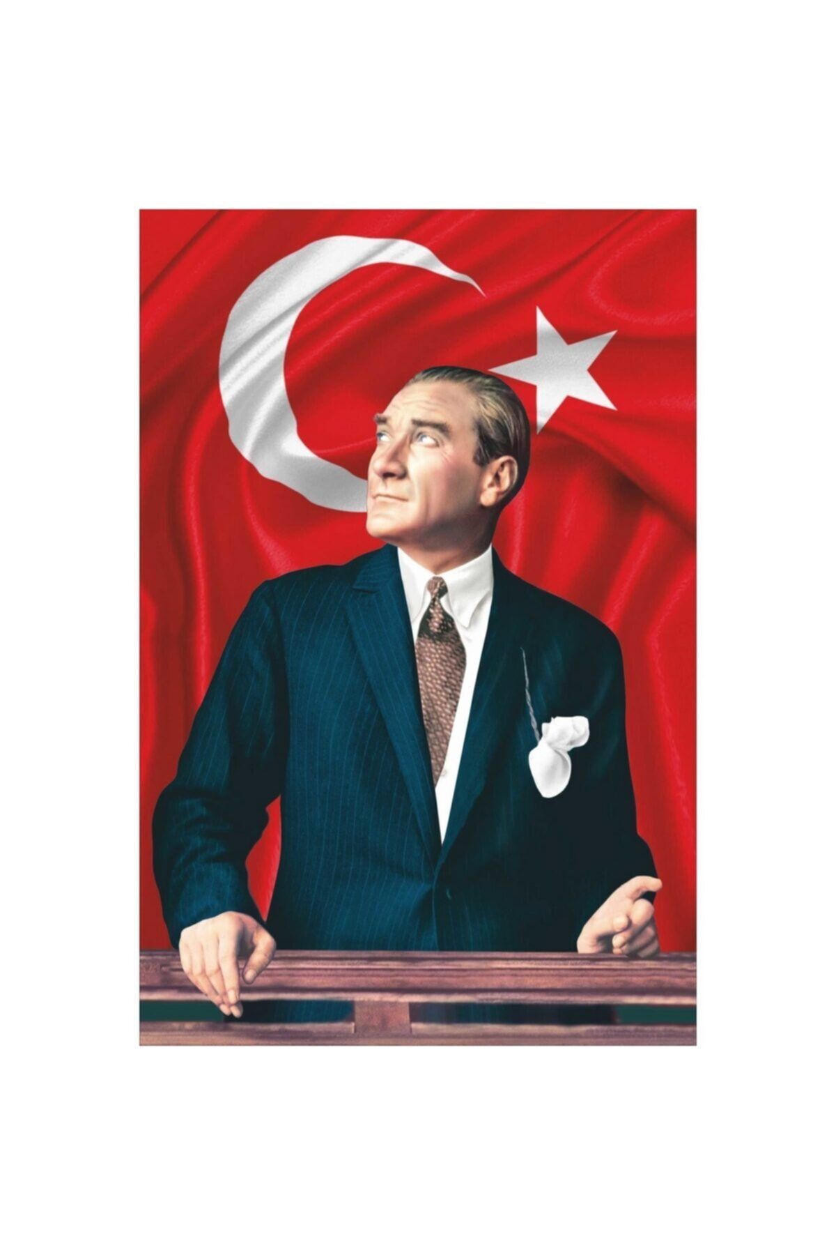 ZC Bayrak Atatürk Baskılı Türk Bayrağı 200x300 Cm Raşel Kumaş Dijital Baskı