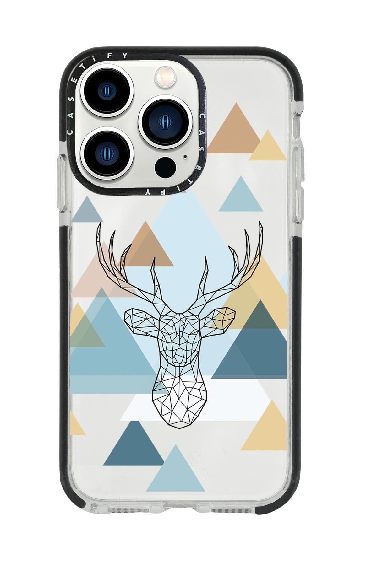 mooodcase Iphone 13 Pro Polygon Deer Casetify Darbe Emci Silikonlu Telefon Kılıfı