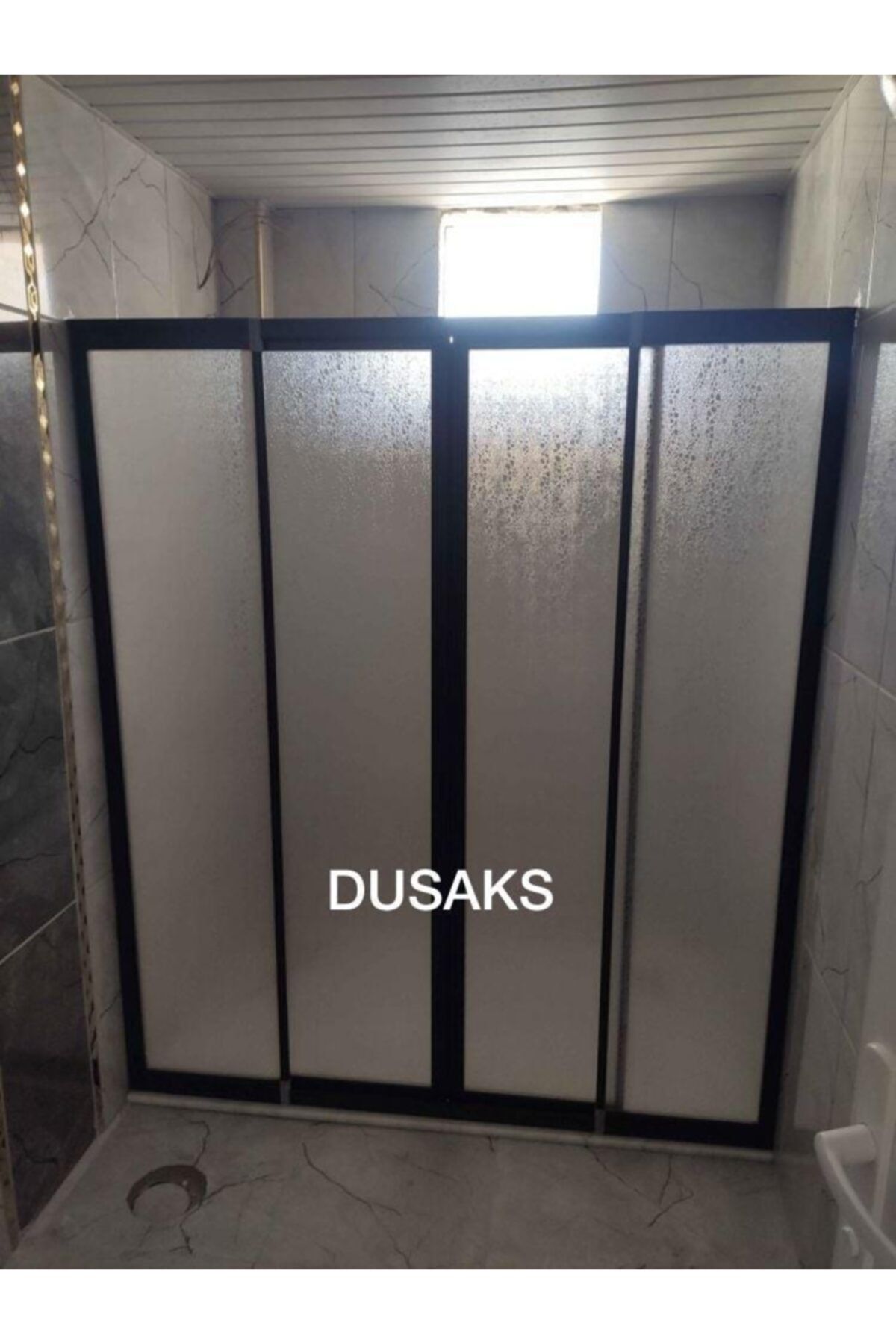 DUSAKS Siyah Duşakabin Buslu Cam H182