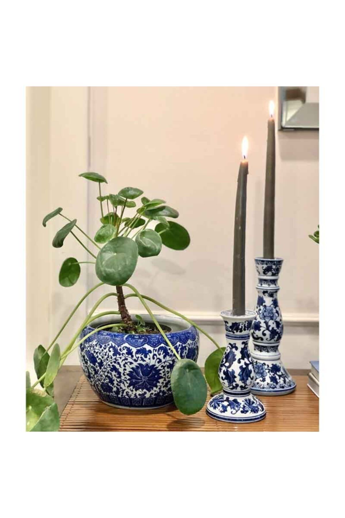 Design State Home Bleu Blanc Orkide Saksısı S