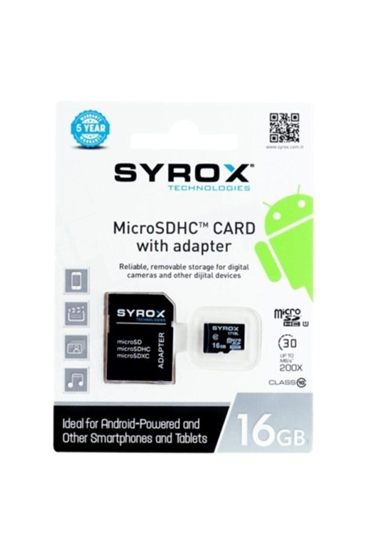 Syrox 16 Gb Micro Sd Card Hafıza Kartı Adaptörlü 16gb Hafıza Kartı