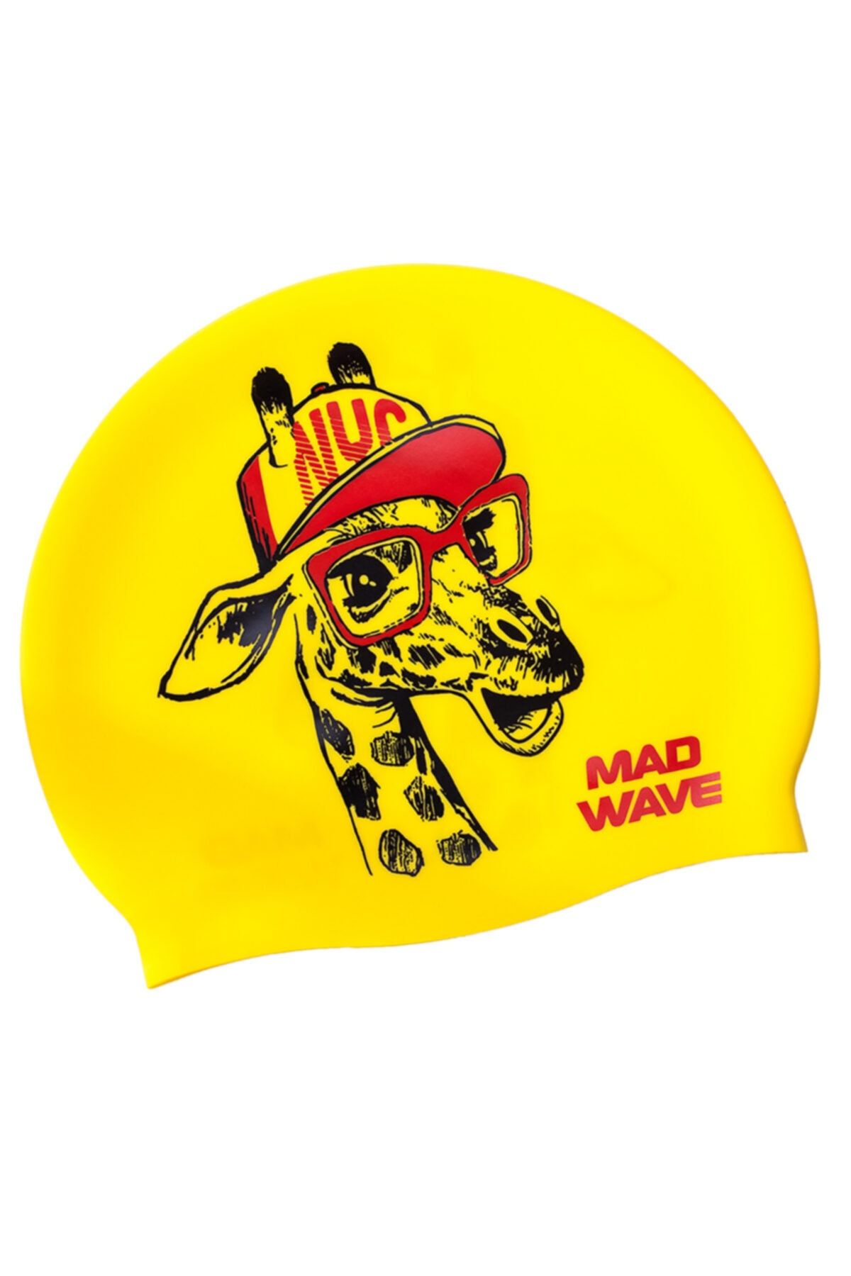 Mad Wave Junior Silicone Cap Giraffe Yellow One Si