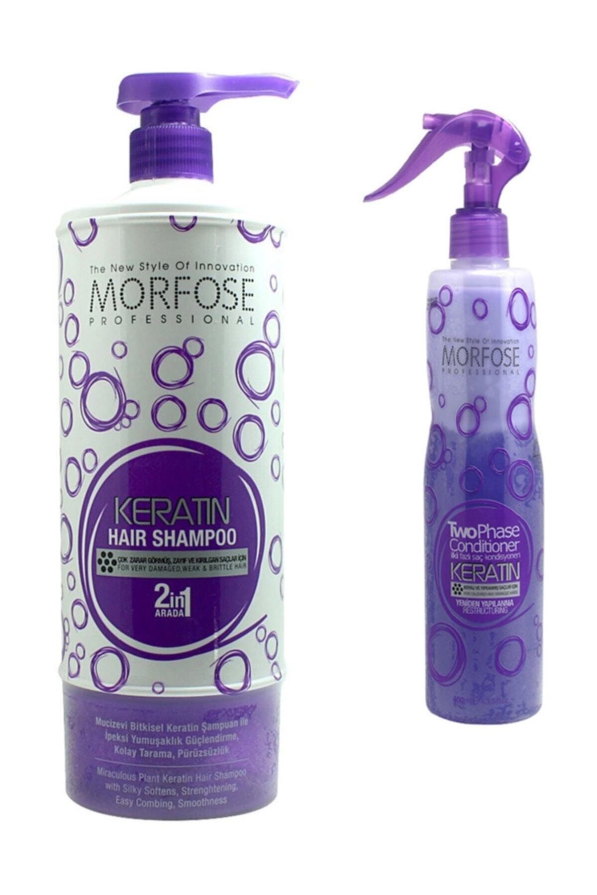 Morfose Keratin Şampuanı 2in1 1000ml. + Keratin Fön Suyu (ikili Bakım Seti)