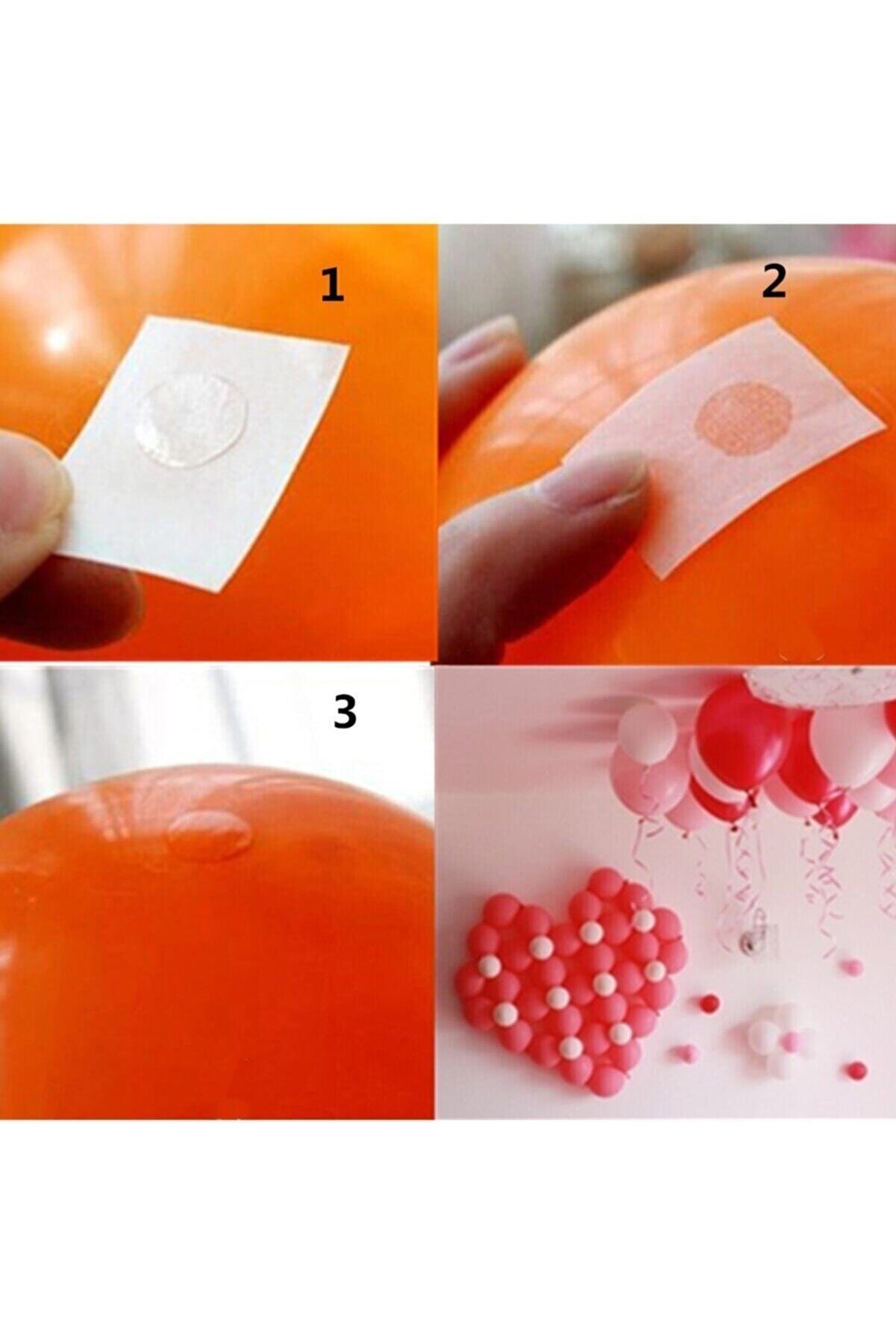 TATLI GÜNLER 100 Adet Balon Yapıştırma Aparatı Sticker Damla Modeli ( 1,2 Cm)