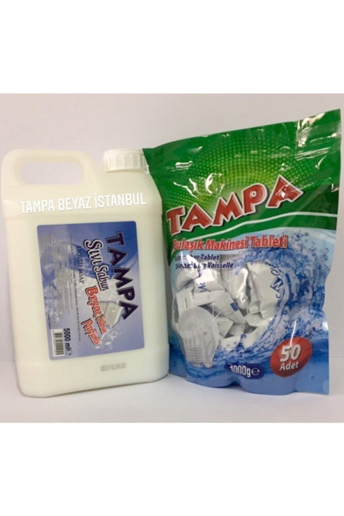 TAMPA Sıvı El Sabunu Beyaz Sabun Parefümlü 5lt & Bulaşık Makinesi Tableti