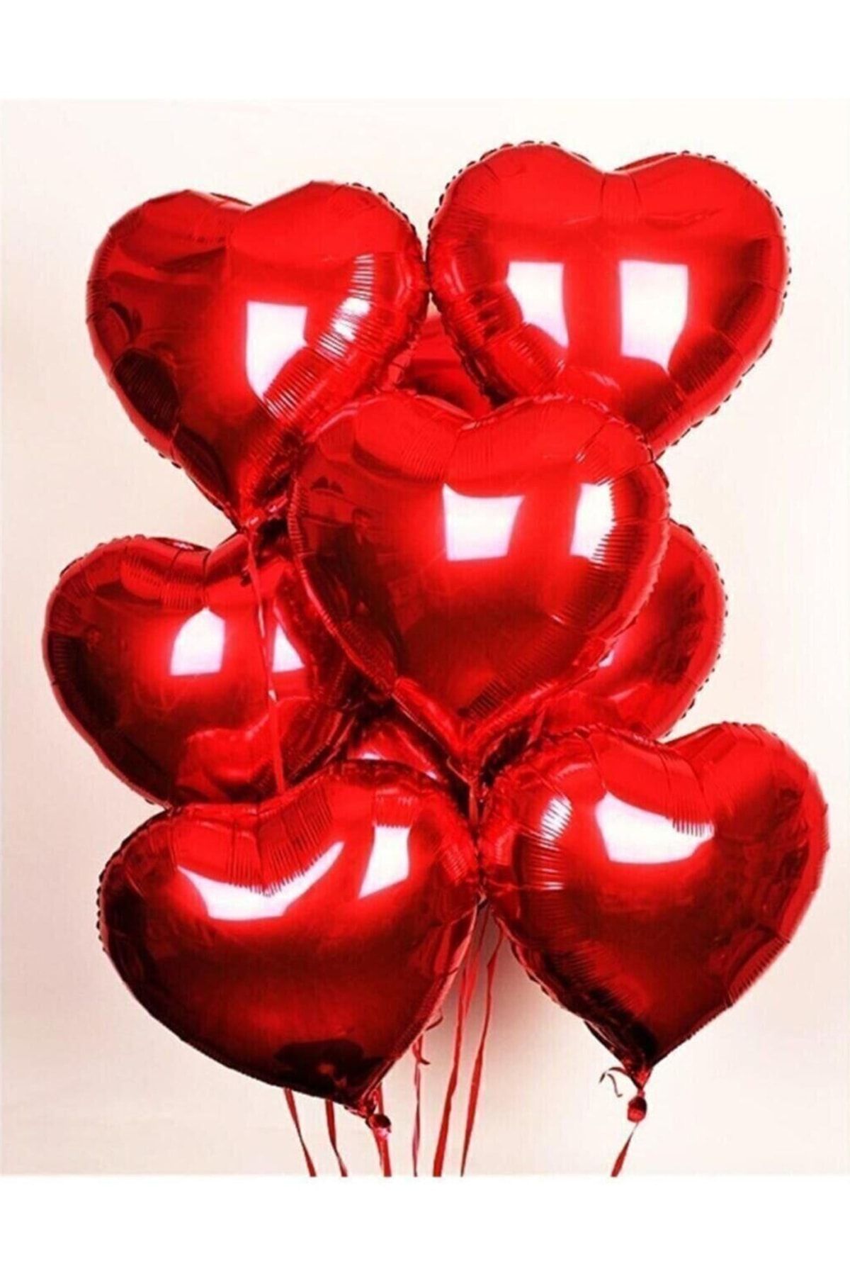 Parti Dolabı 10 Adet 45cm Kalp Folyo Balon Seti Kırmızı Kalpli Balon 40 Cm Evlilik Teklifi Romantik Yıldönümü