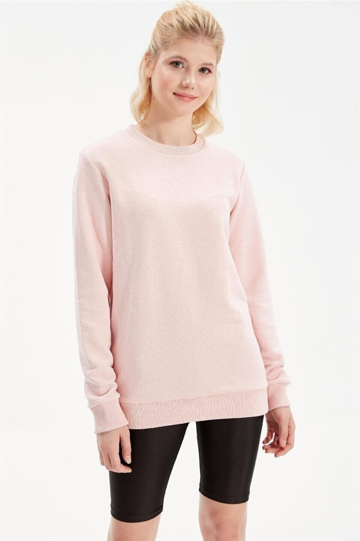 Rossa İntimo Açık Pembe Kadın Basic Oversize Sweatshirt