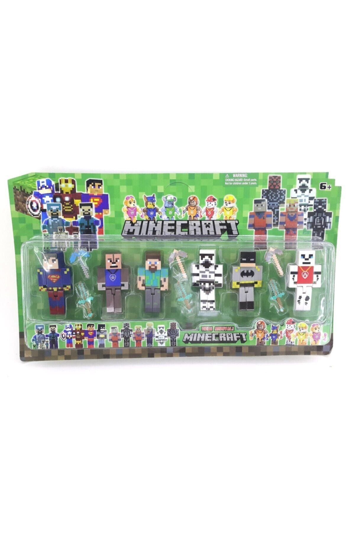 ercan oyuncak Minecraft Süper Kahramanlar 6 Lı Figür Set Süperman, Batman, Steve 6 Figür 12 Parça Kw223202
