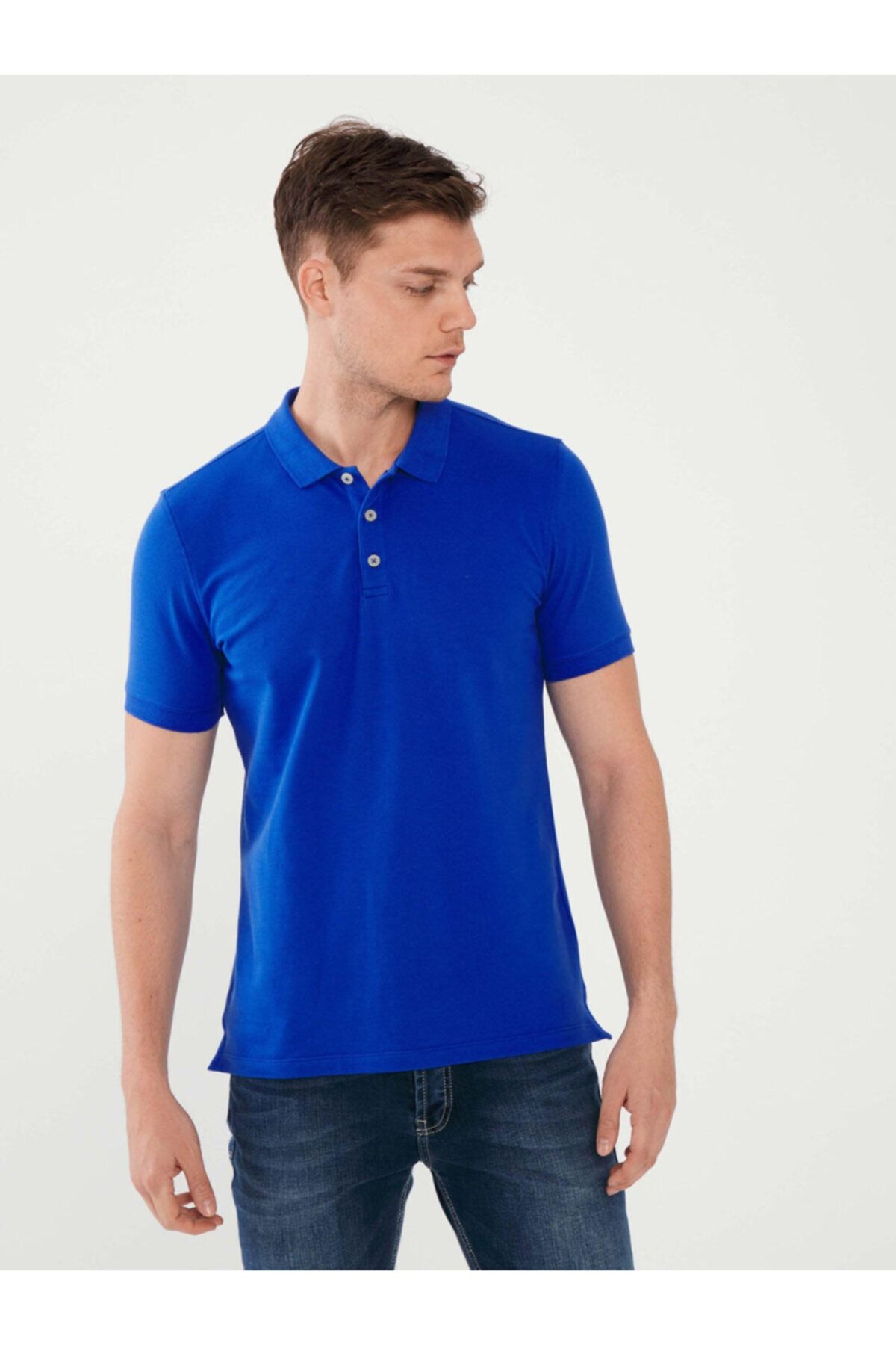 Mcl Giyim Polo Yaka Pamuklu Slim Fit Basic Tişört