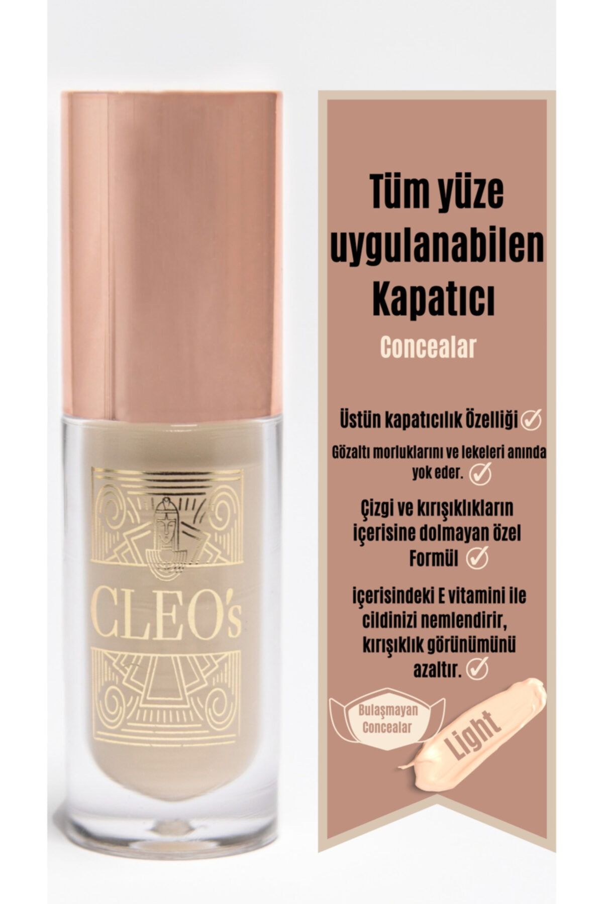 Cleo Cosmetics Kapatıcı- Bulaşmayan Formül Profesyonel Concealar Erase Dark Circles