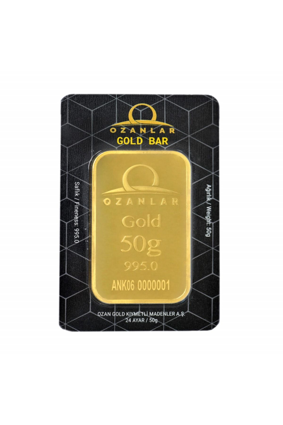 OZANLAR GOLD 50 gr Ozanlar Külçe Altın