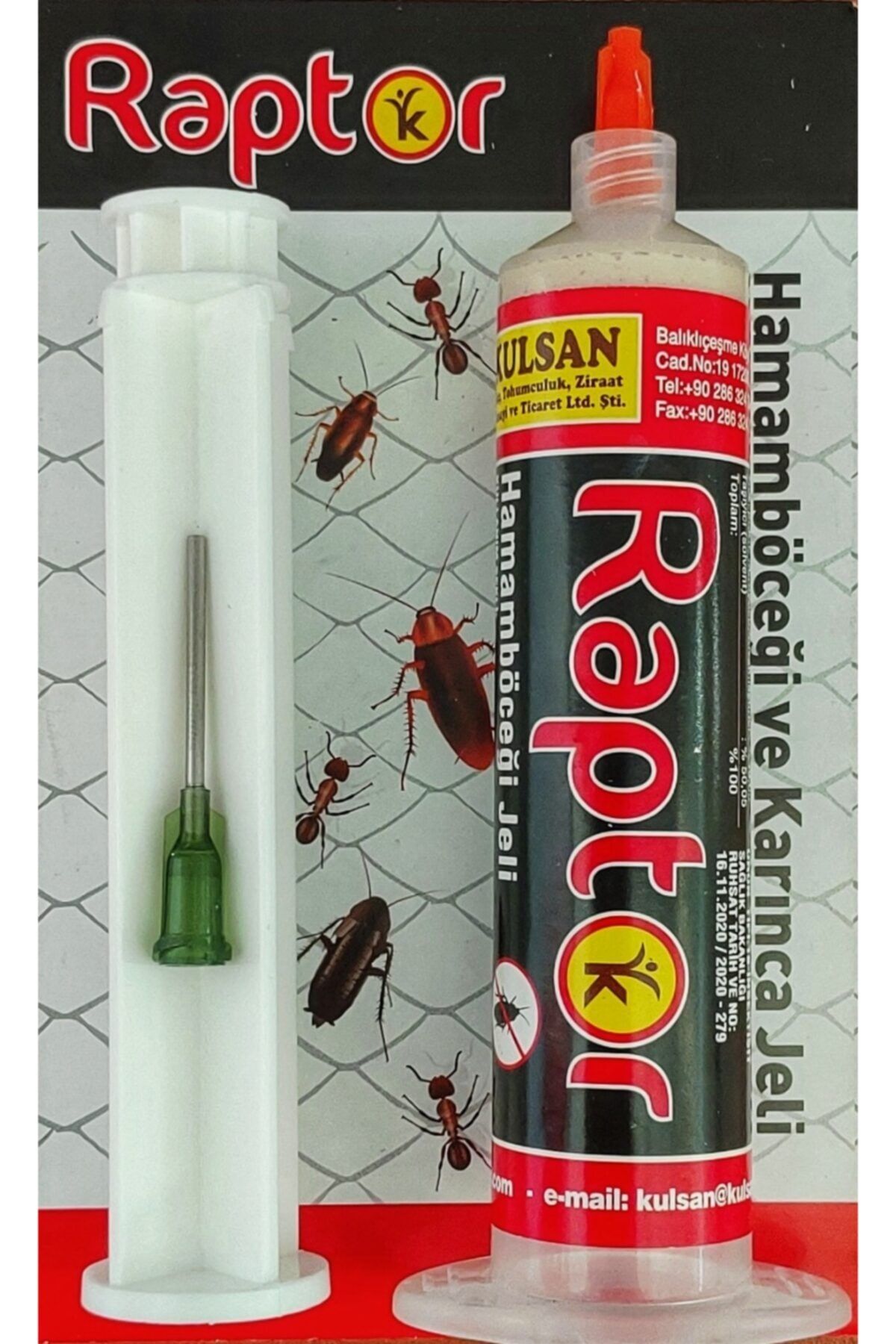 Kulsan İlaç Raptor Jel Hamamböceği Ve Karınca Jeli 35 Gr Böcek Ilacı Yem
