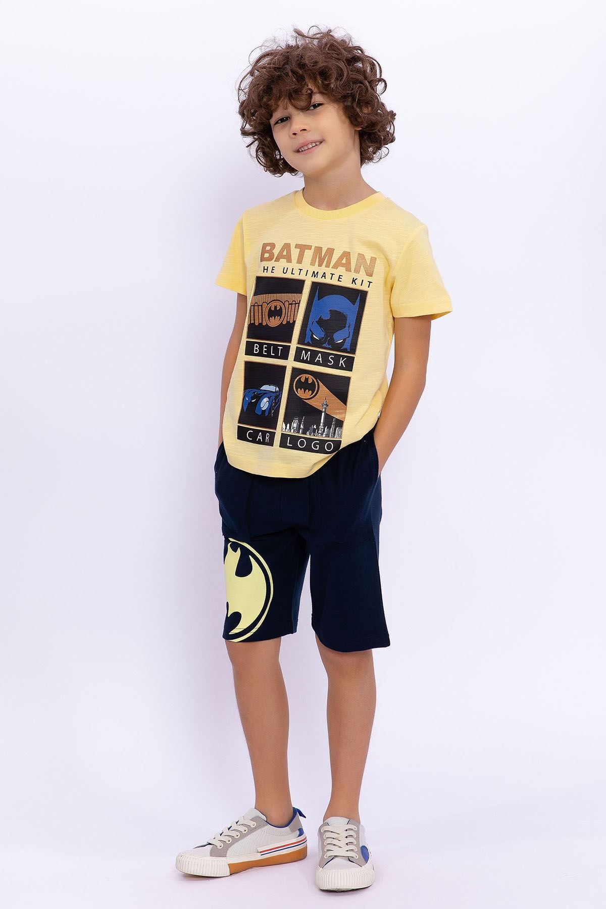 Batman Lisanslı The Ultimate Kit Açık Sarı Erkek Çocuk Bermuda Takım