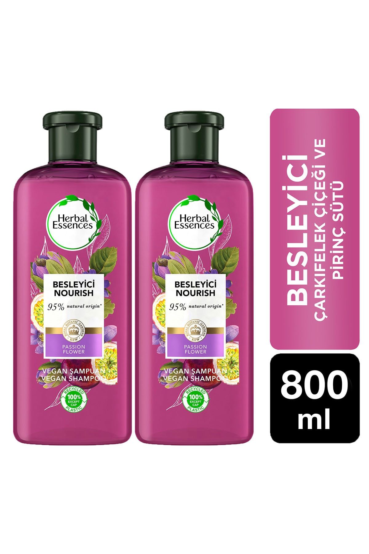Herbal Essences Vegan Şampuan Besleyici Çarkıfelek Çiçeği Ve Pirinç Sütü 400 ml X 2 Adet