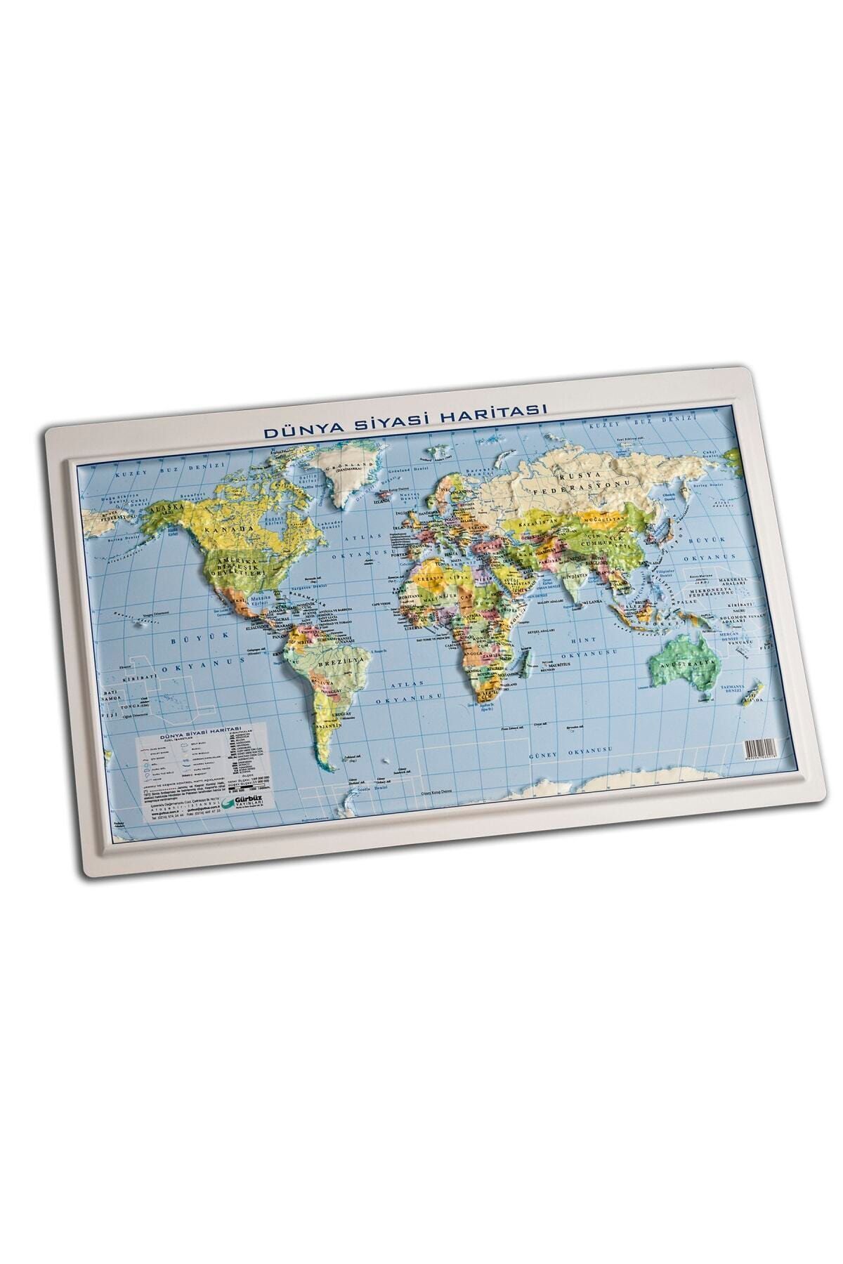 Gürbüz Yayınları Kabartma Dünya Siyasi Haritası 35x50cm