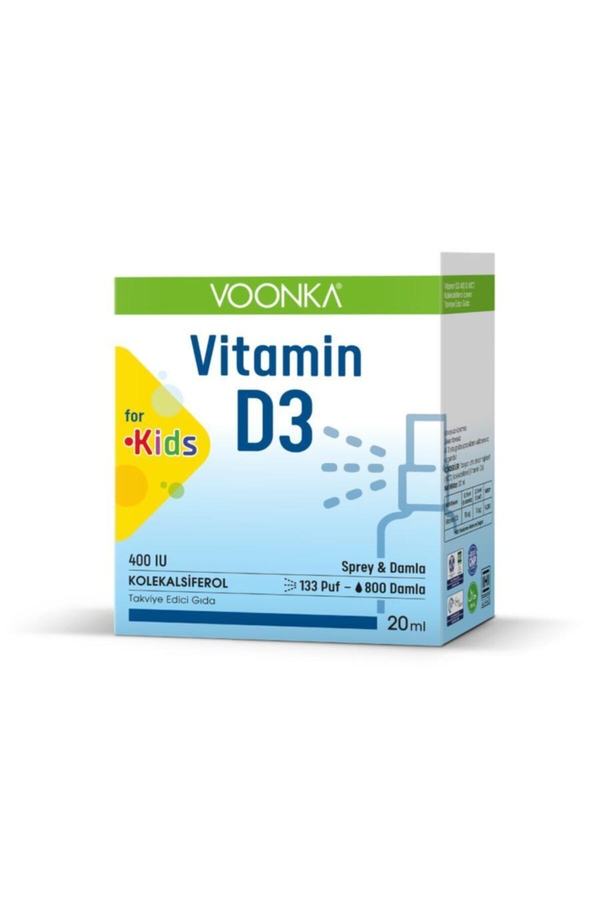 Voonka Vitamin D3 400 Iu Kids Sprey 20 ml