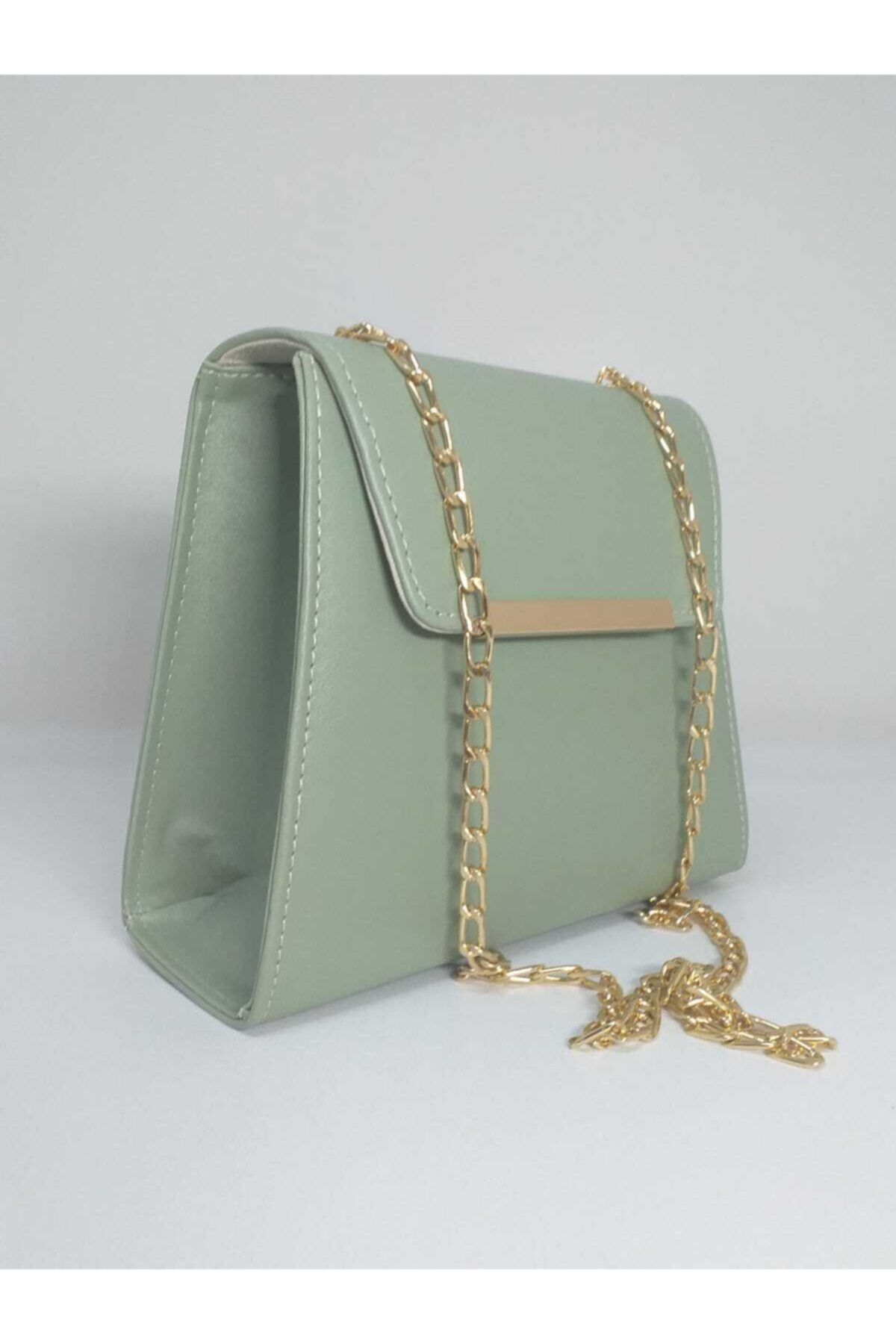 dizaynbag Kadın Mint Yeşili Zincir Askılı Çanta