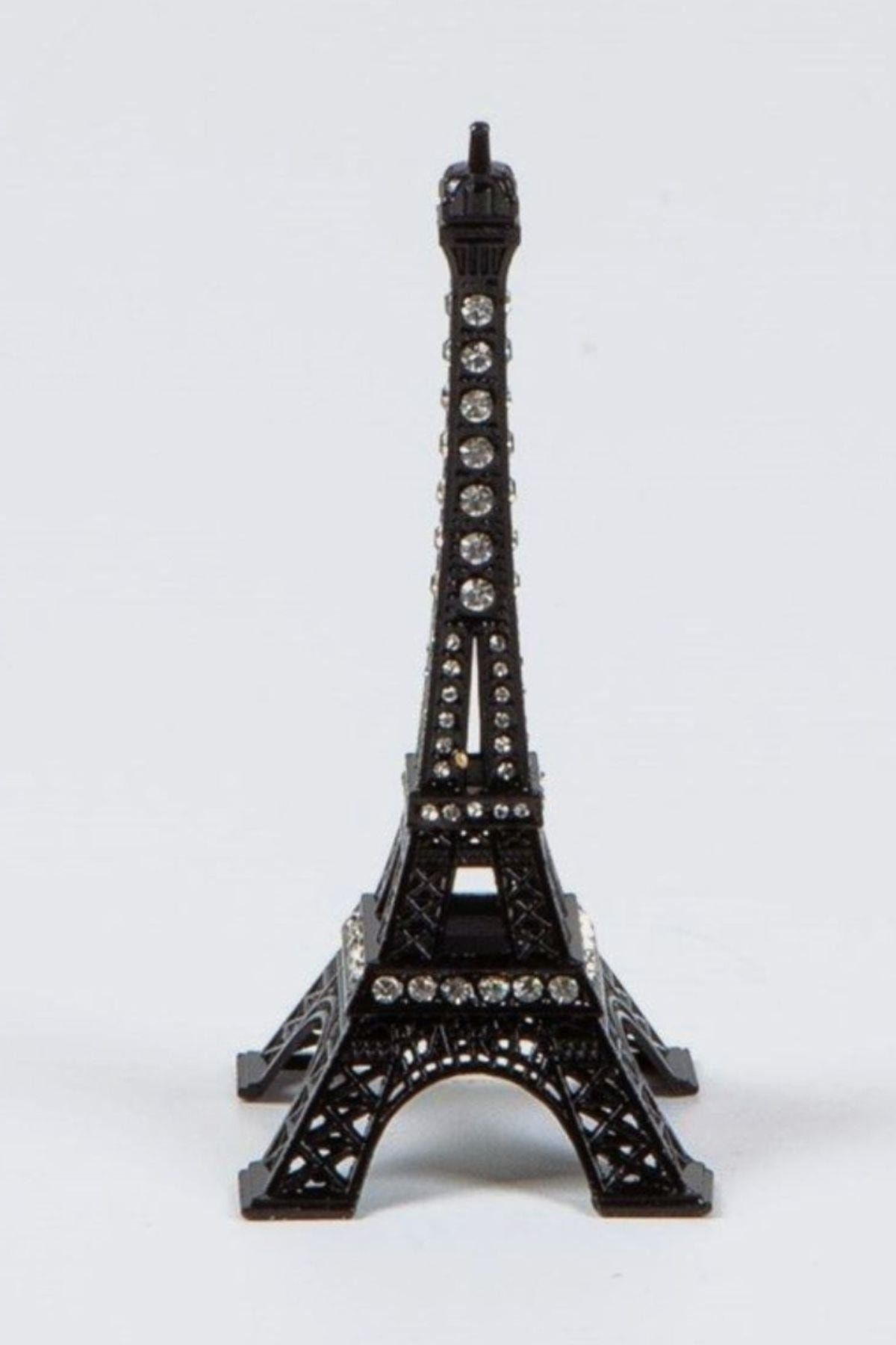 Dünyadan Hediyeler Metal Paris Eyfel Kulesi Kristal Taşlı Siyah