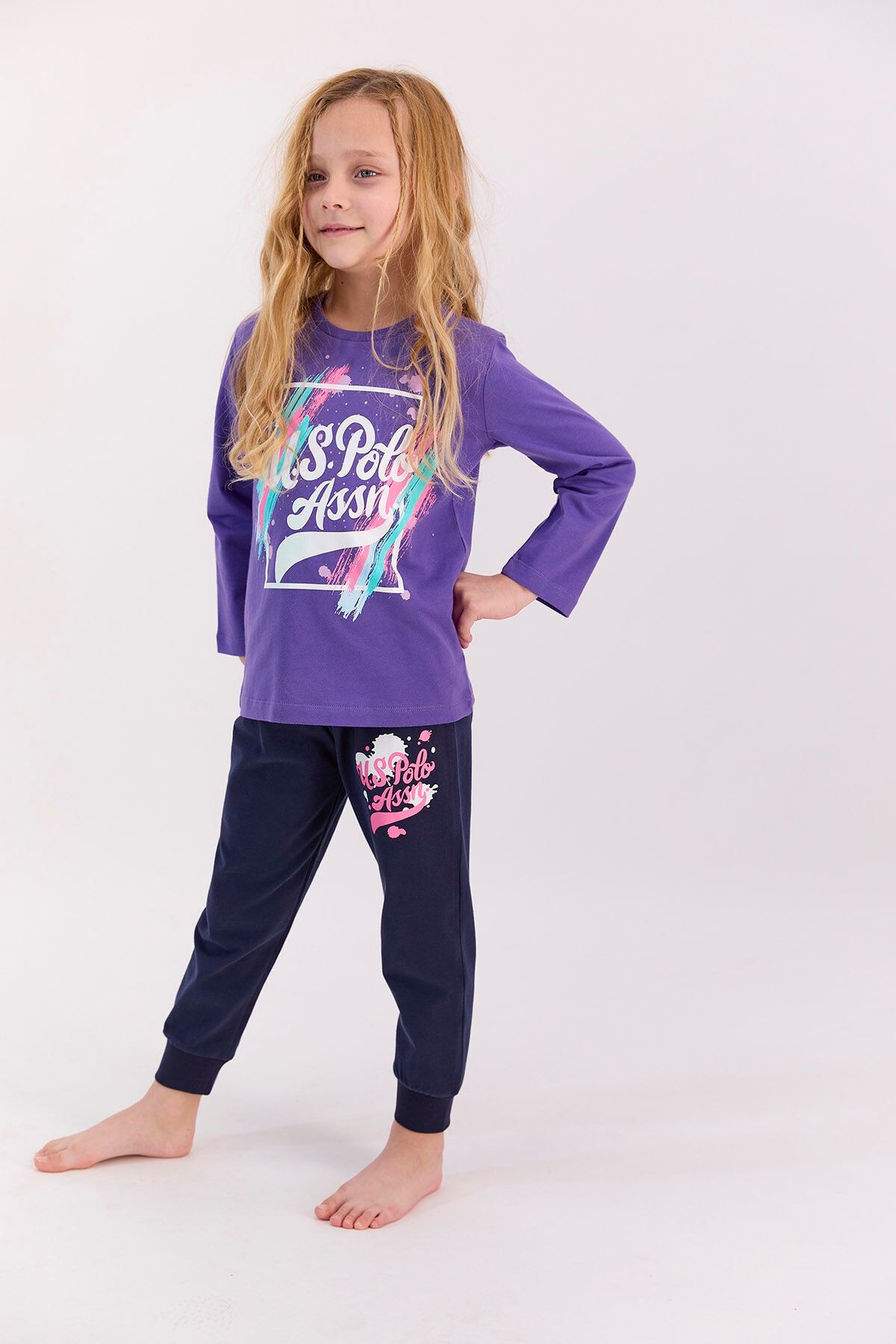 U.S. Polo Assn. U.s. Polo Assn Violet Kız Çocuk Uzun Kol Pijama Takımı