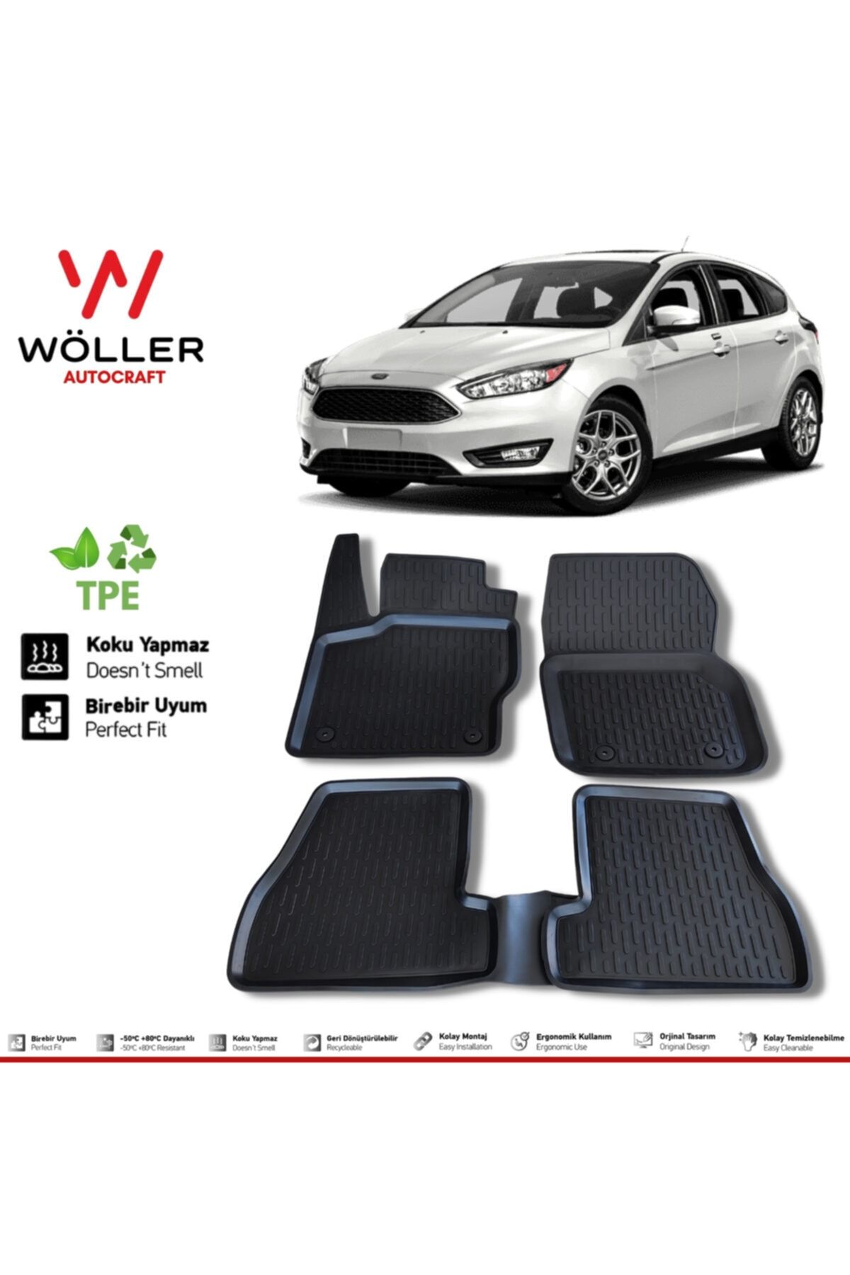 Wöller Ford Focus 4 Paspas 2015 2018 Arası 3d Havuzlu Paspas