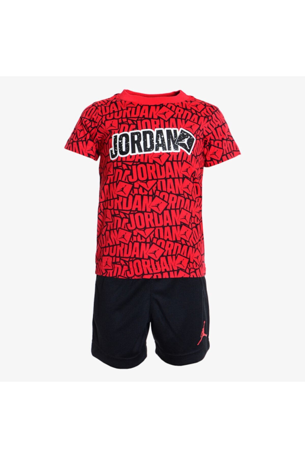 Nike Erkek Çocuk Kırmızı Siyah Jdb Stıckers Ss Tee Mesh Set T-shirt Şort Takım 756944-kr5