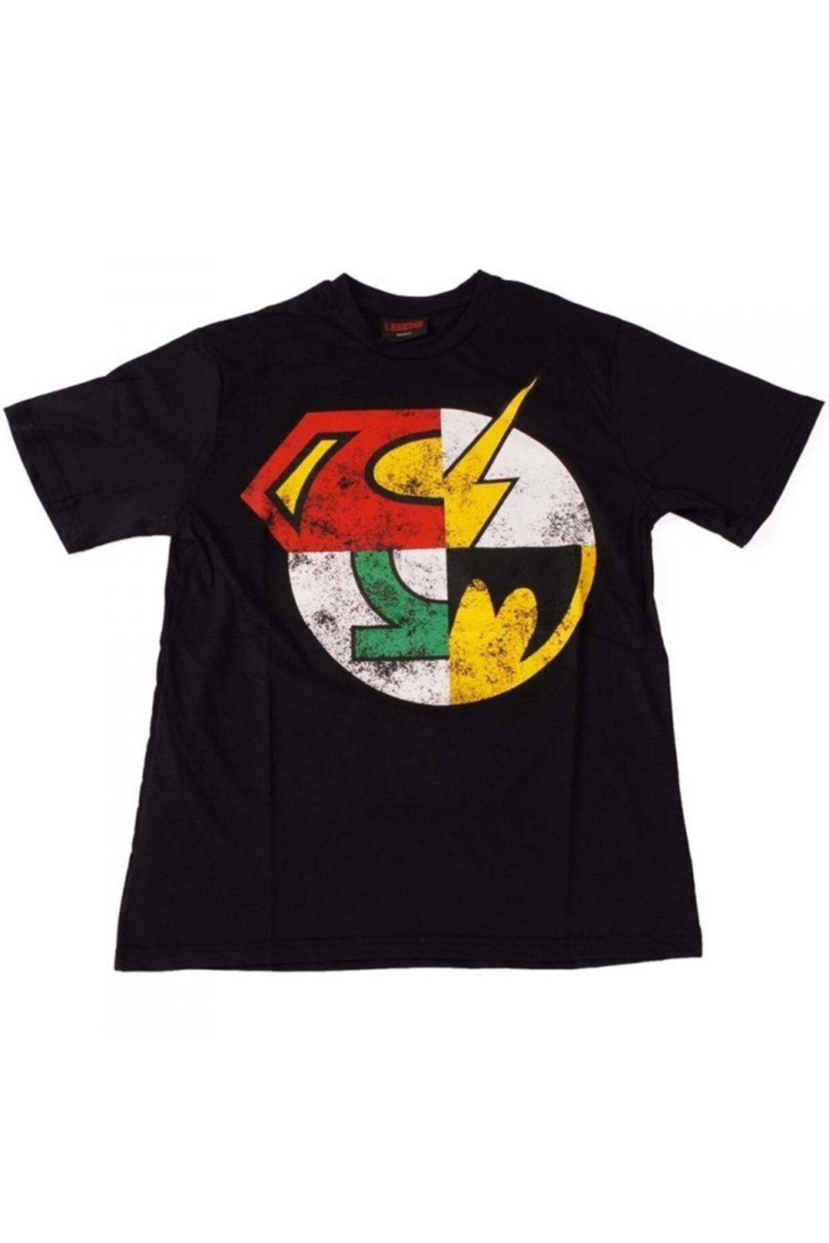 TM & DC Comics-Warner Bros Unisex Siyah Dc Super Heroes Logo Tişört