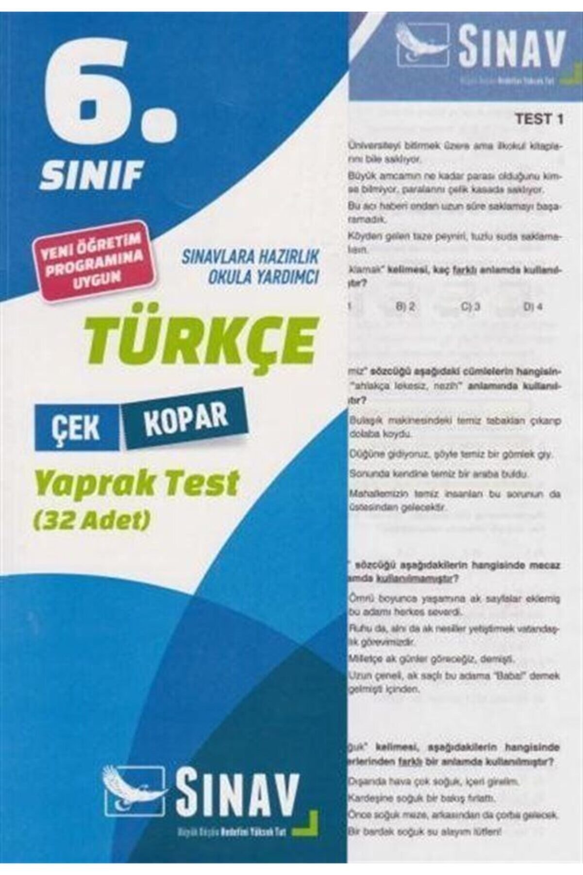 Sınav Yayınları 6. Sınıf Türkçe Çek Kopar Yaprak Test (32 Yaprak)