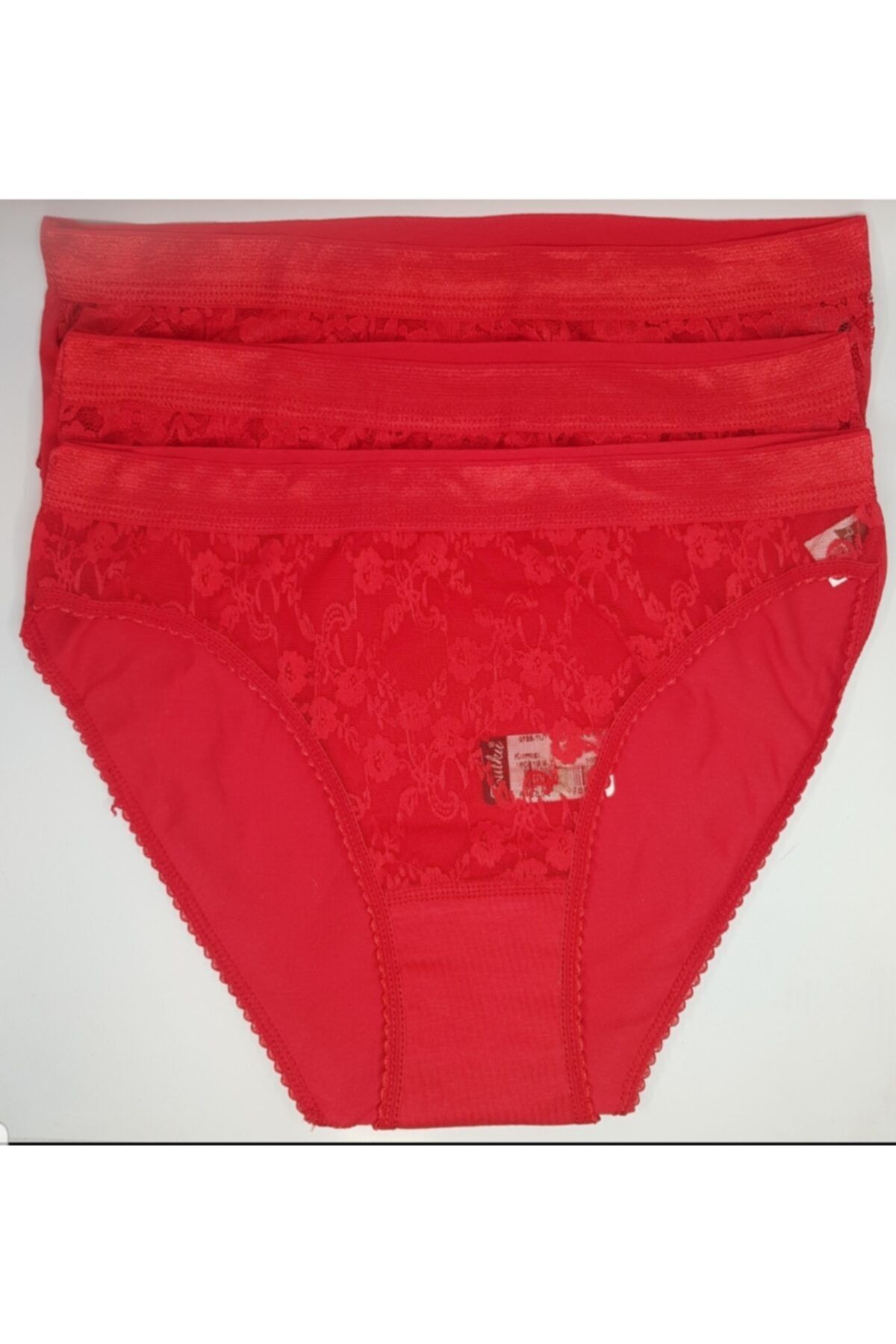 Tutku Kadın Kırmızı Safir Bikini Külot 3'lü Paket