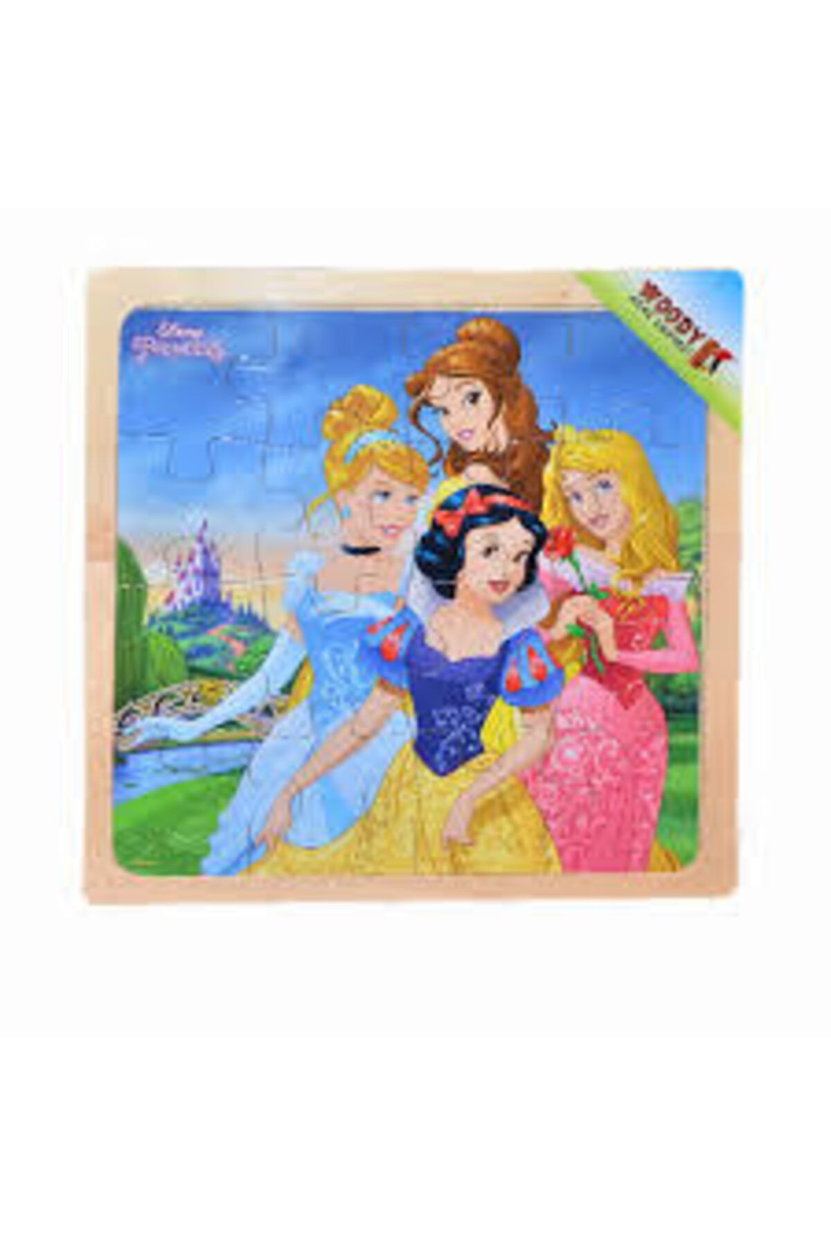 Sunman Disney Prensesleriler 16 Parça Puzzle Ahşap Oyuncak Şato /