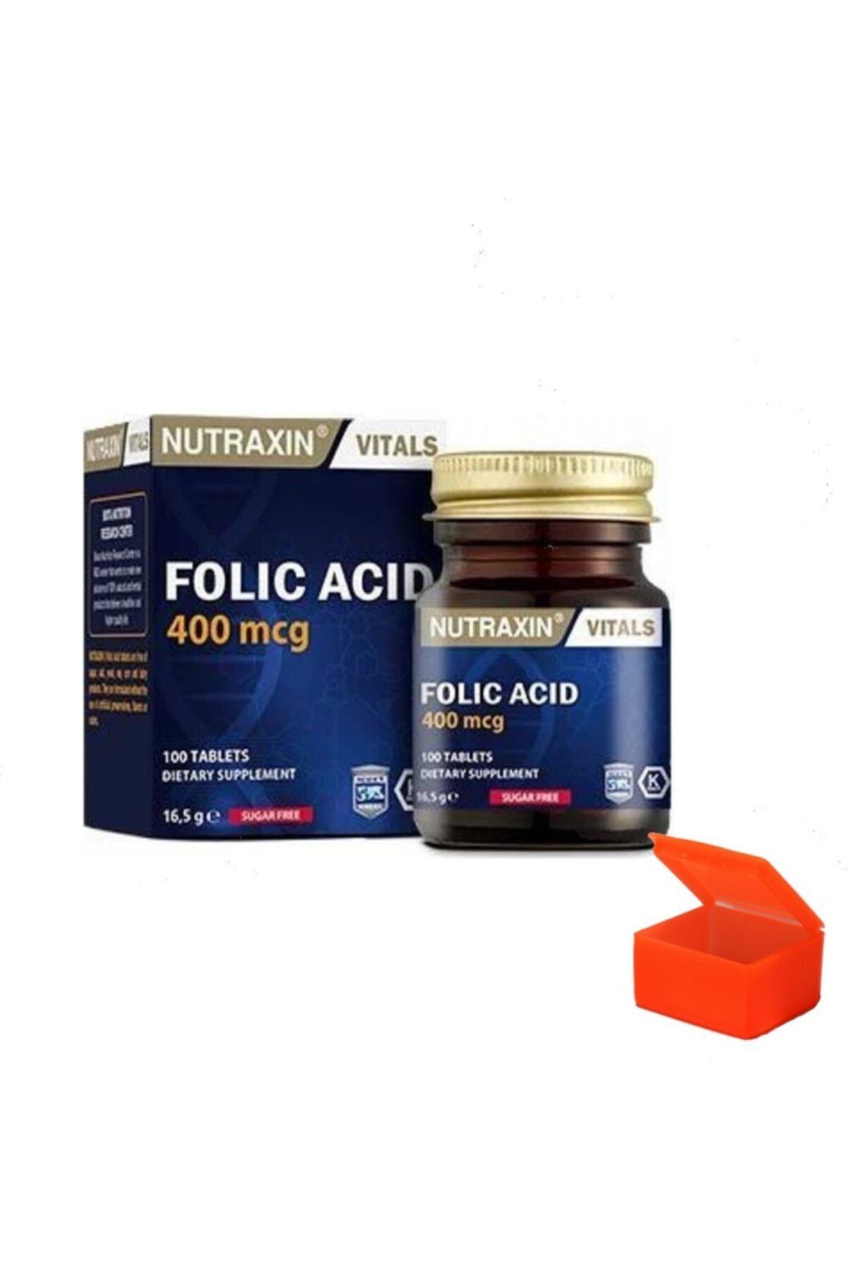 Nutraxin Folic Acid 400 Mcg 100 Tablets + Hap Kutusu Hediyeli