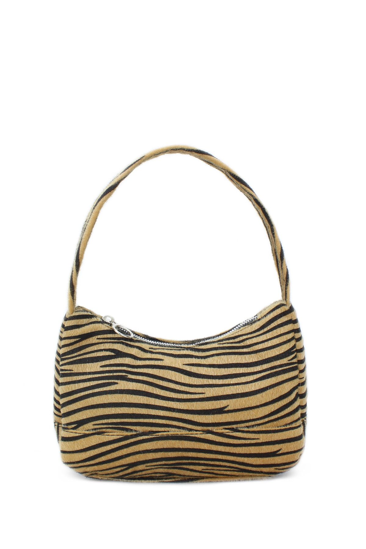 Housebags Kadın Kahverengi Zebra Desenli Baguette Çanta 197