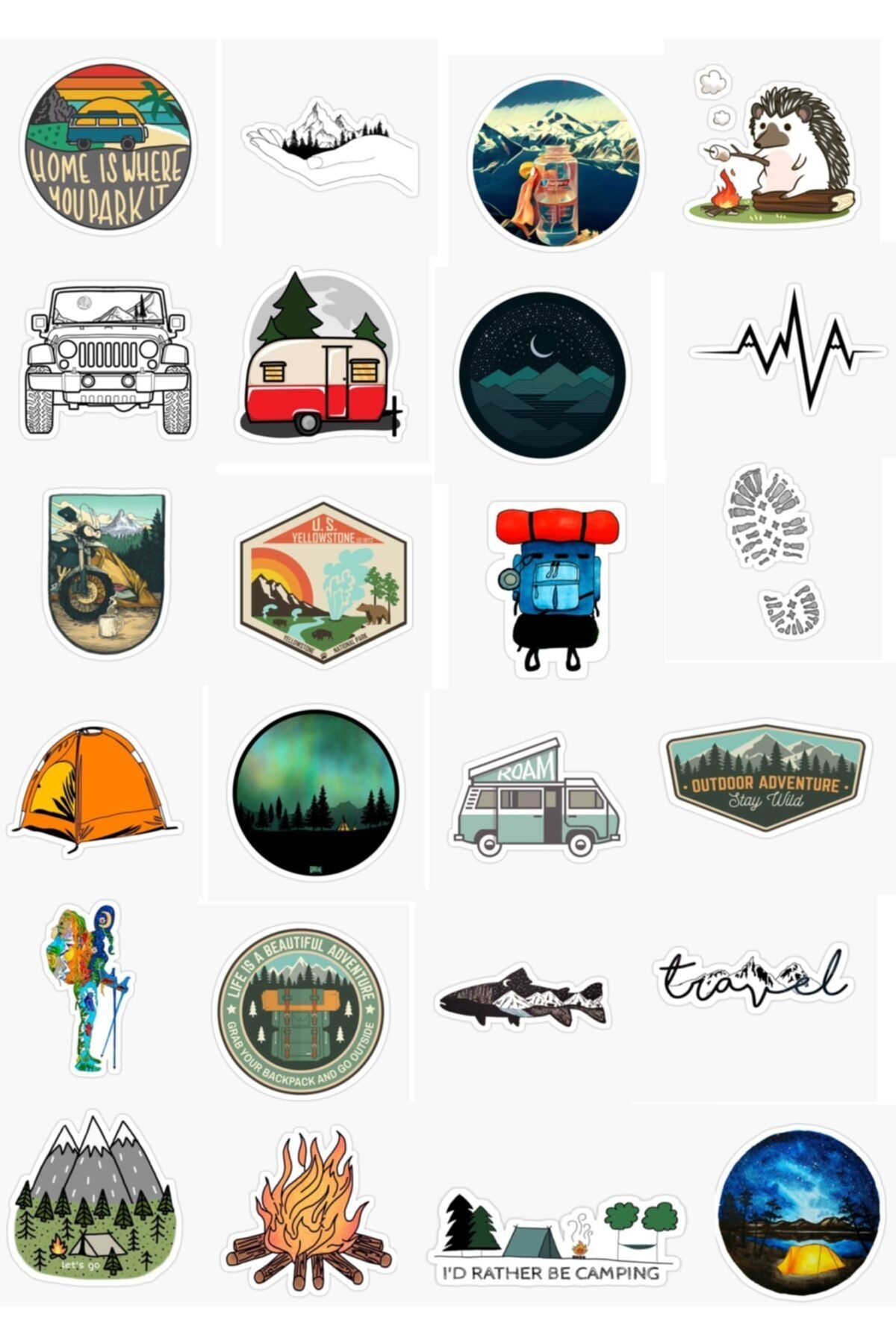 MiniPera Kamp - Doğa Tasarımlı 25'li Sticker Seti