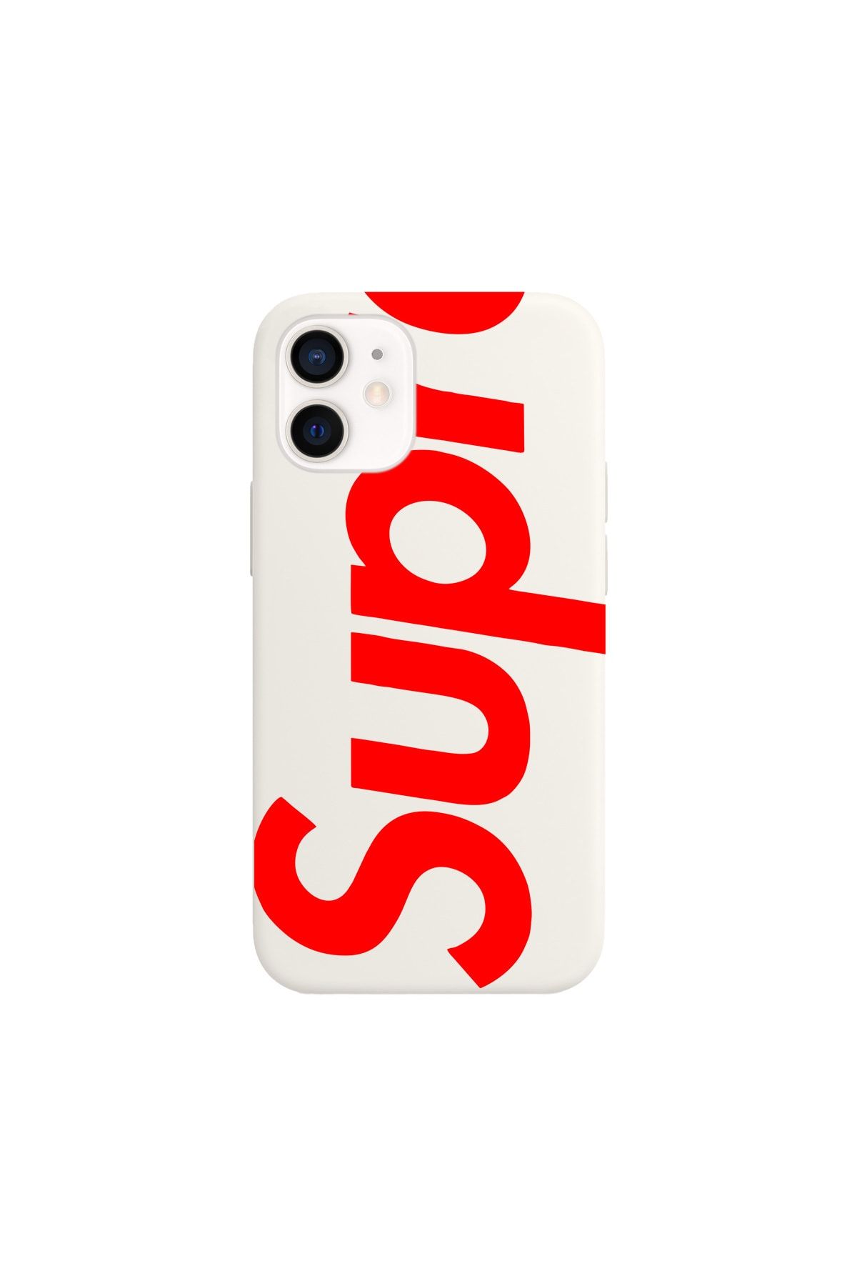 shoptocase Iphone 12 Beyaz Lansman Supreme Desenli Telefon Kılıfı