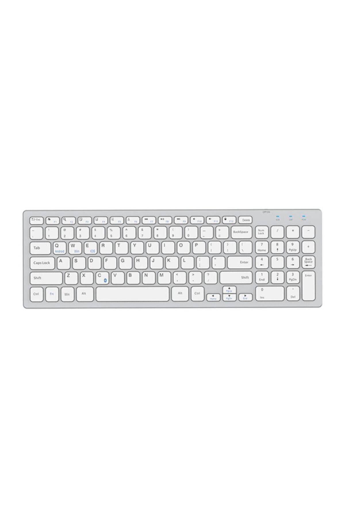 Everest Kb-80w Beyaz-gümüş 2.4ghz Ultra Ince Q Mac-win-android-ios Uyumlu Kablosuz Klavye